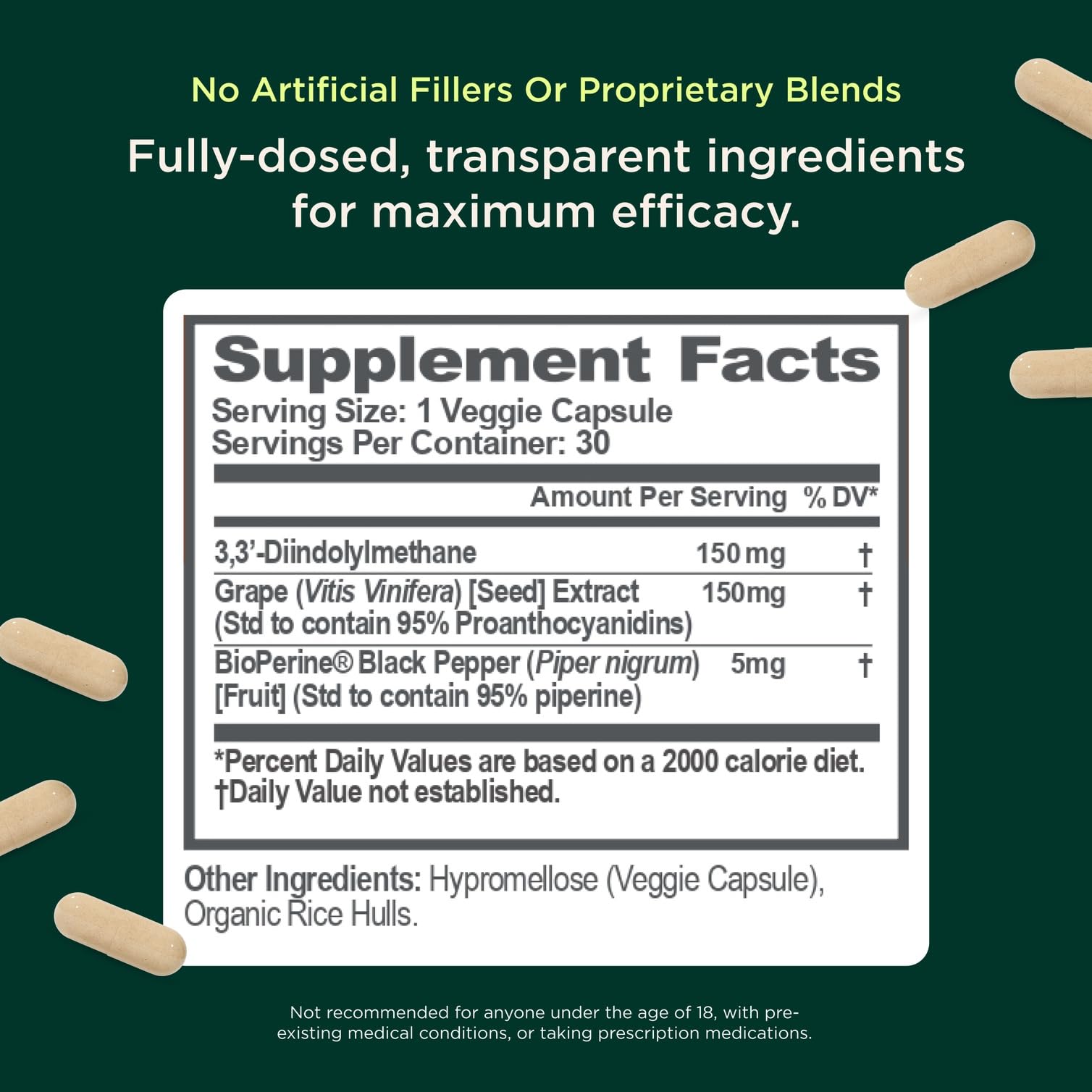 Genius Estrogen Balance, Dim Supplement - Blocker for Men & Women - Hormones, Hormonal Acne & Menopause - Aromatase Inhibitor with Grape Seed Extract & BioPerine - 30 Capsules The Genius Brand buy supplements canada