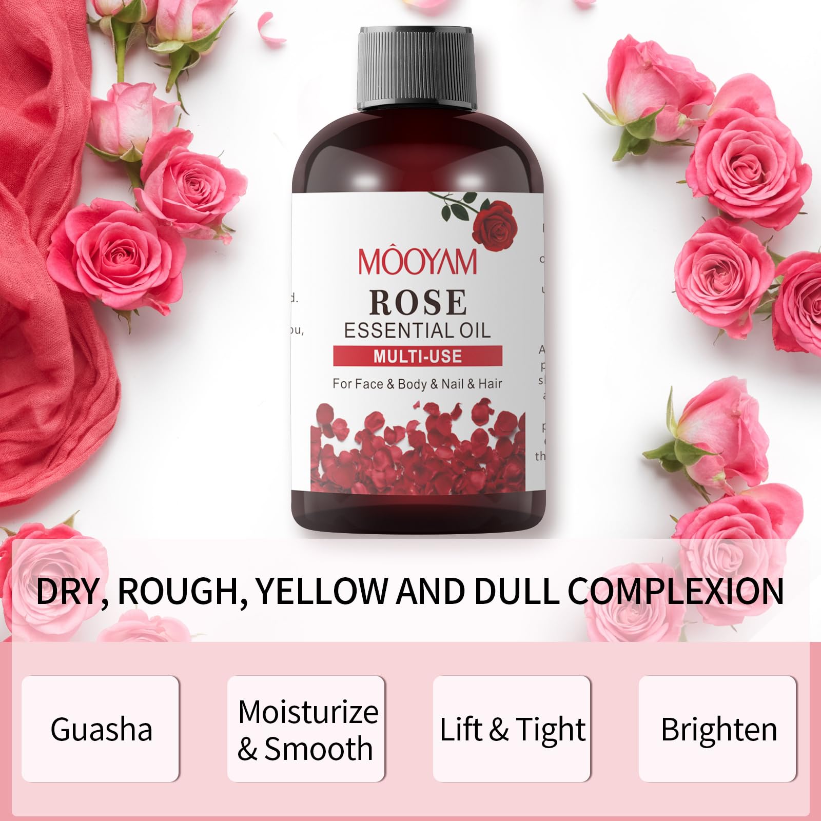Rose Essential Oil Pure Rose Oil for Face 4OZ/118ML Organic Essential Oils for Diffuser Home Bedroom YAFUSIPE buy supplements canada