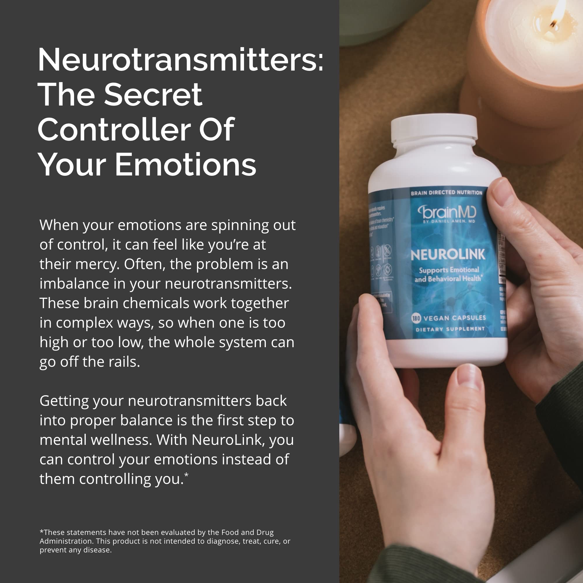 BRAINMD Dr Amen NeuroLink - 180 Capsules - Promotes Optimal Brain Function, Focus & Concentration - Gluten Free - 45 Servings BRAINMD buy supplements canada