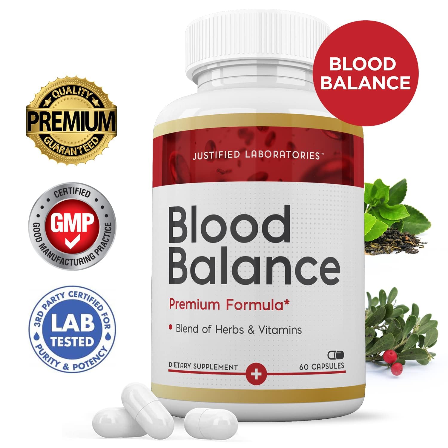 (3 Pack) Blood Balance Advanced Formula 688MG Supplement Pills 180 Capsules Justified Laboratories buy supplements canada