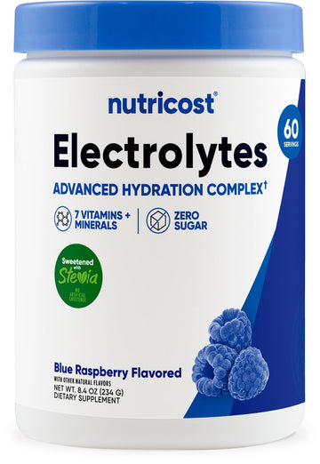 Nutricost Electrolyte Complex Powder (60 Servings, Blue Raspberry) - Hydration Supplement Drink Mix with Vitamins and Minerals Nutricost buy supplements canada