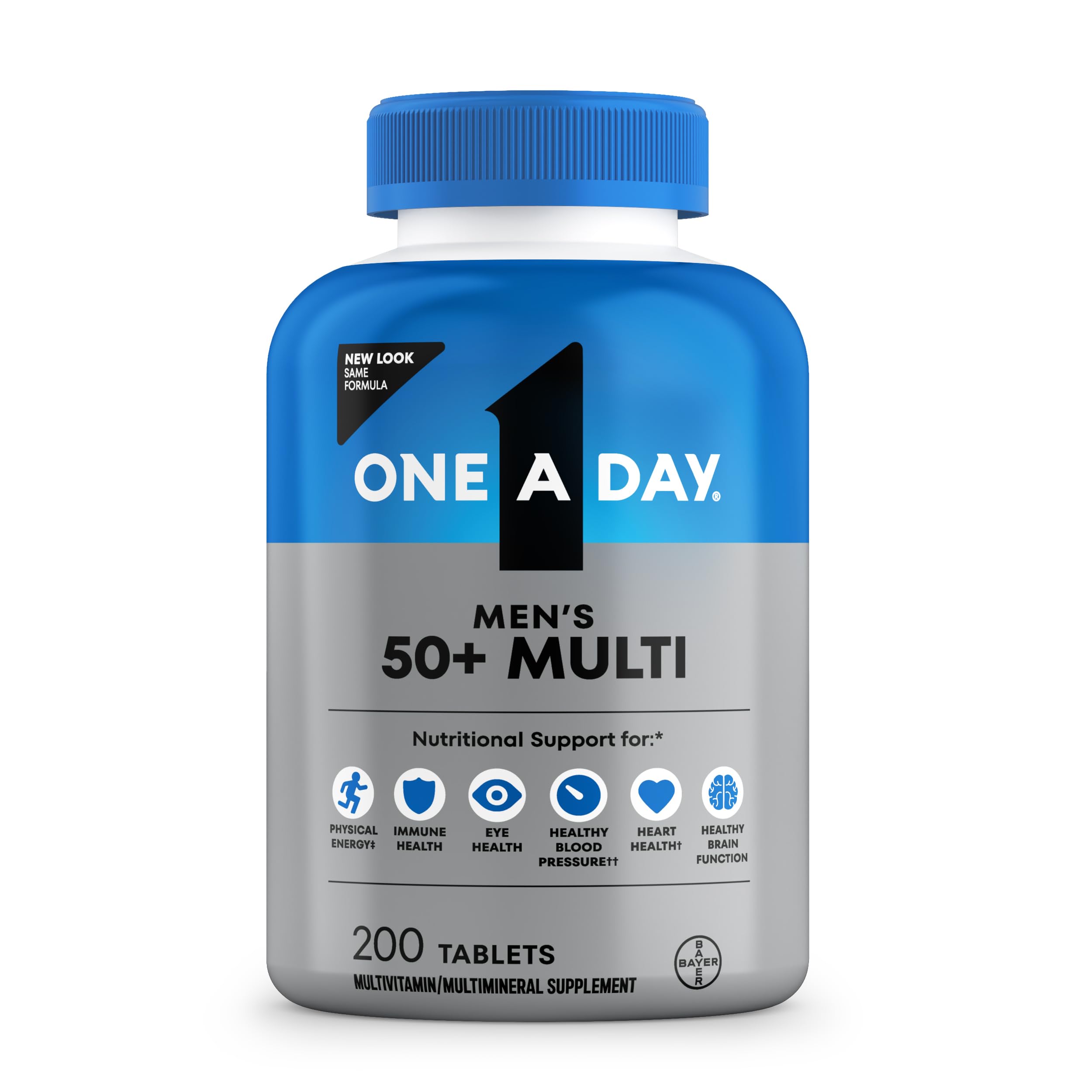 One A Day Men’s 50+ Healthy Advantage Multivitamin, Multivitamin for Men with Vitamins A, C, E, B6, B12, Calcium and Vitamin D, Tablet, 200 Count (Pack of 1) ONE A DAY buy supplements canada