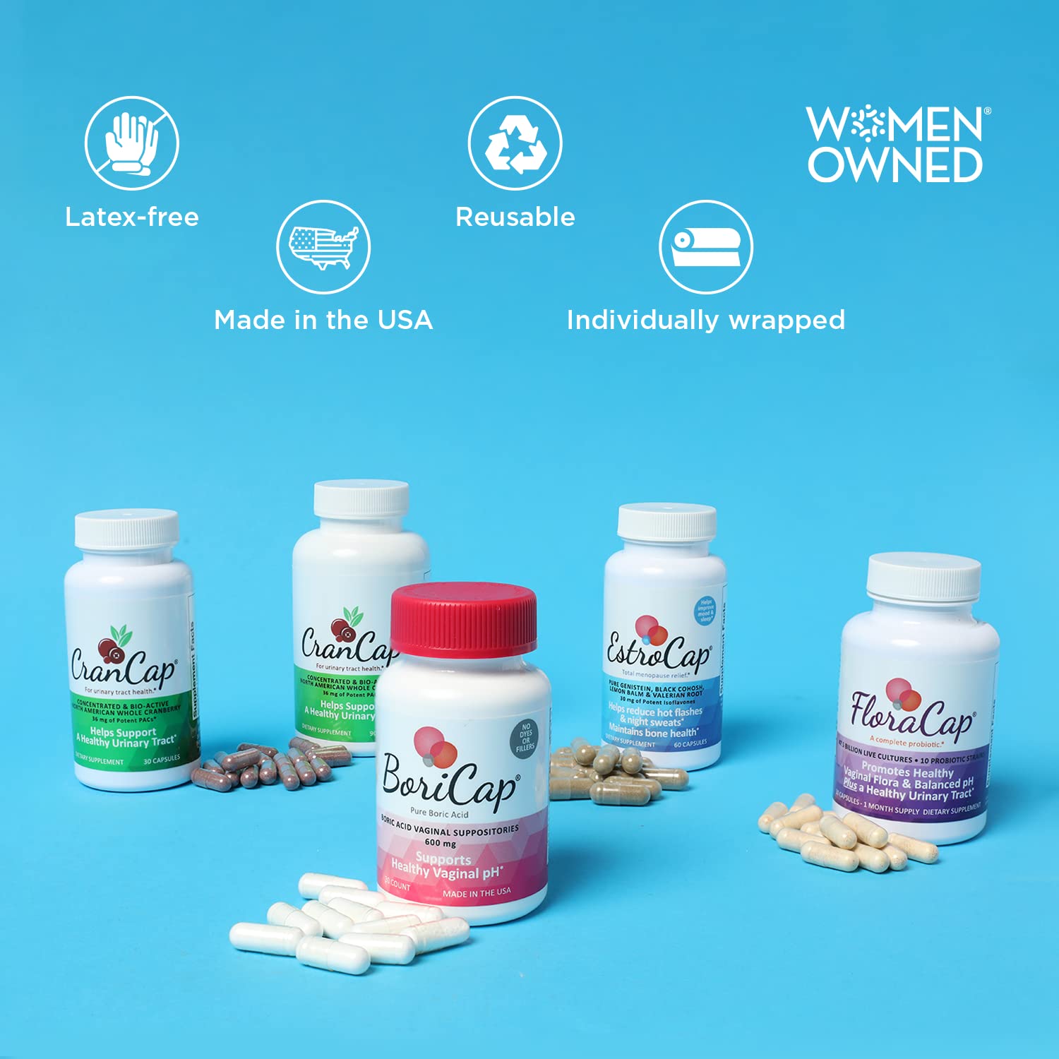 BoriCap Boric Acid Vaginal Suppository Applicators, 7 Applicators - Hygienic Solution BoriCap buy supplements canada