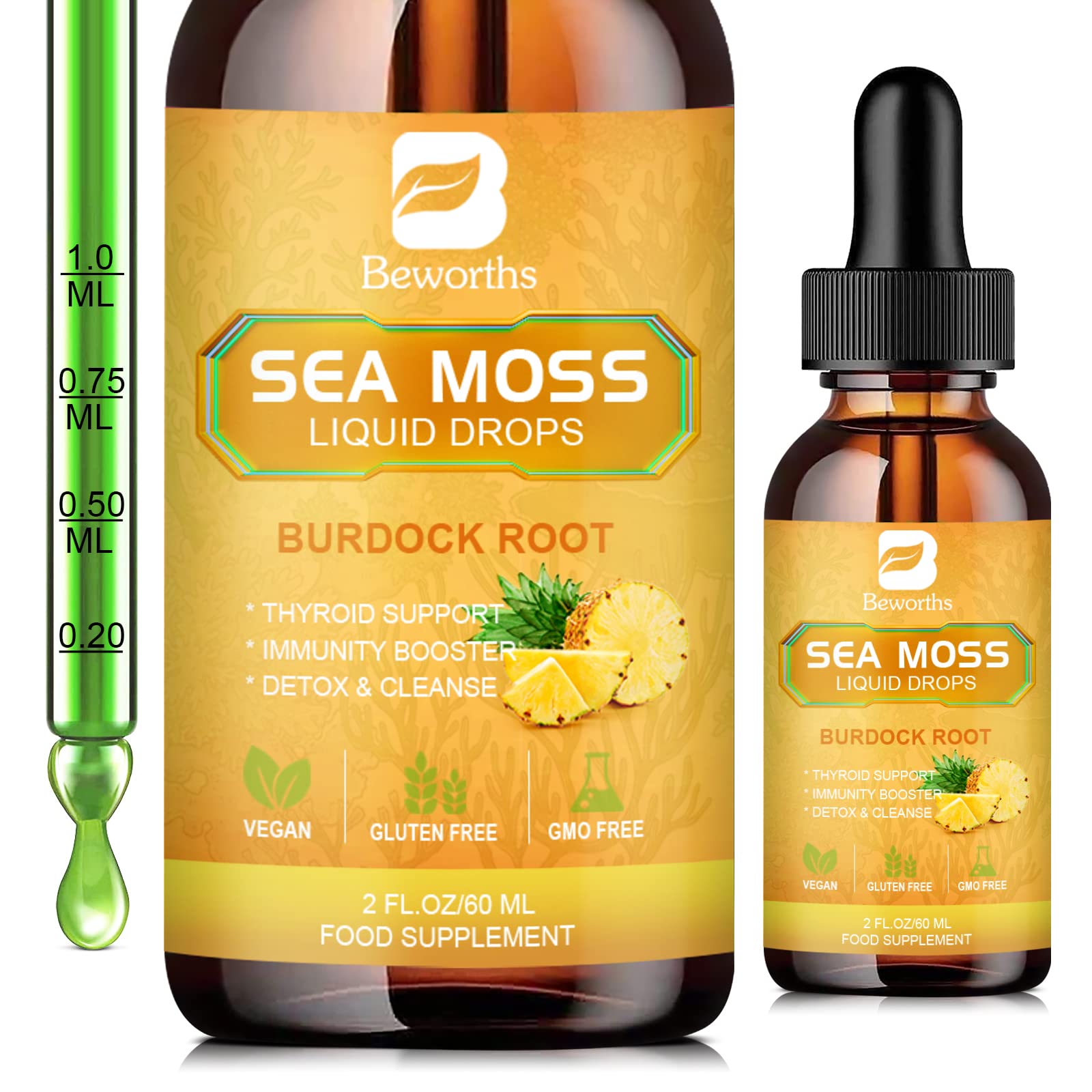 B BEWORTHS Sea Moss Liquid Drops - Organic Irish Sea Moss Gel with Burdock Root B BEWORTHS buy supplements canada