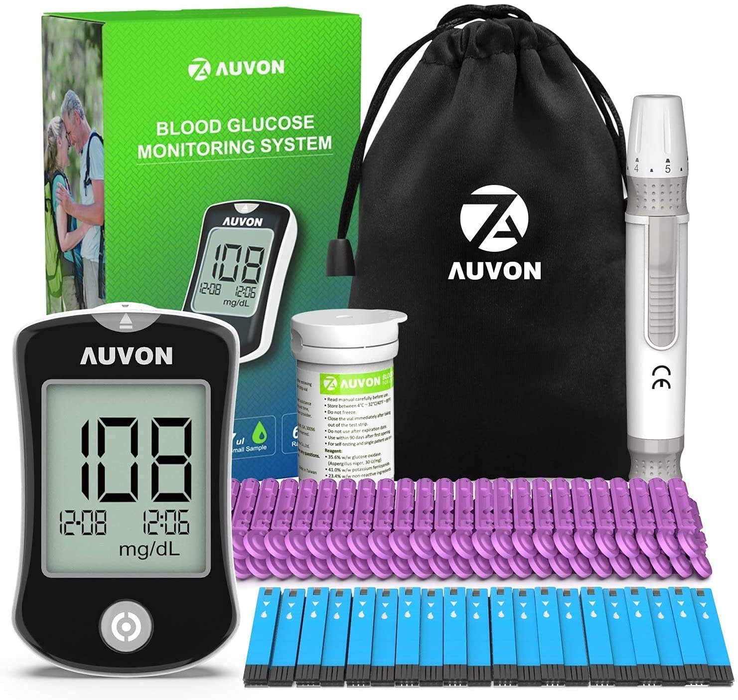 AUVON Blood Glucose Monitor Kit, High Accuracy Blood Sugar Test Kit AUVON buy supplements canada