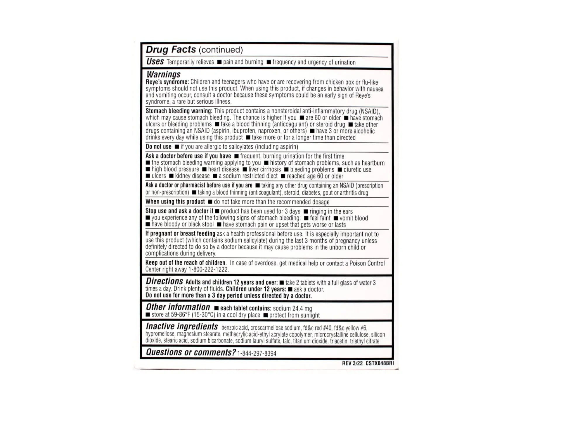 Cystex Plus Urinary Pain Relief Tablets 40 ea (Packs of 2) Cystex buy supplements canada