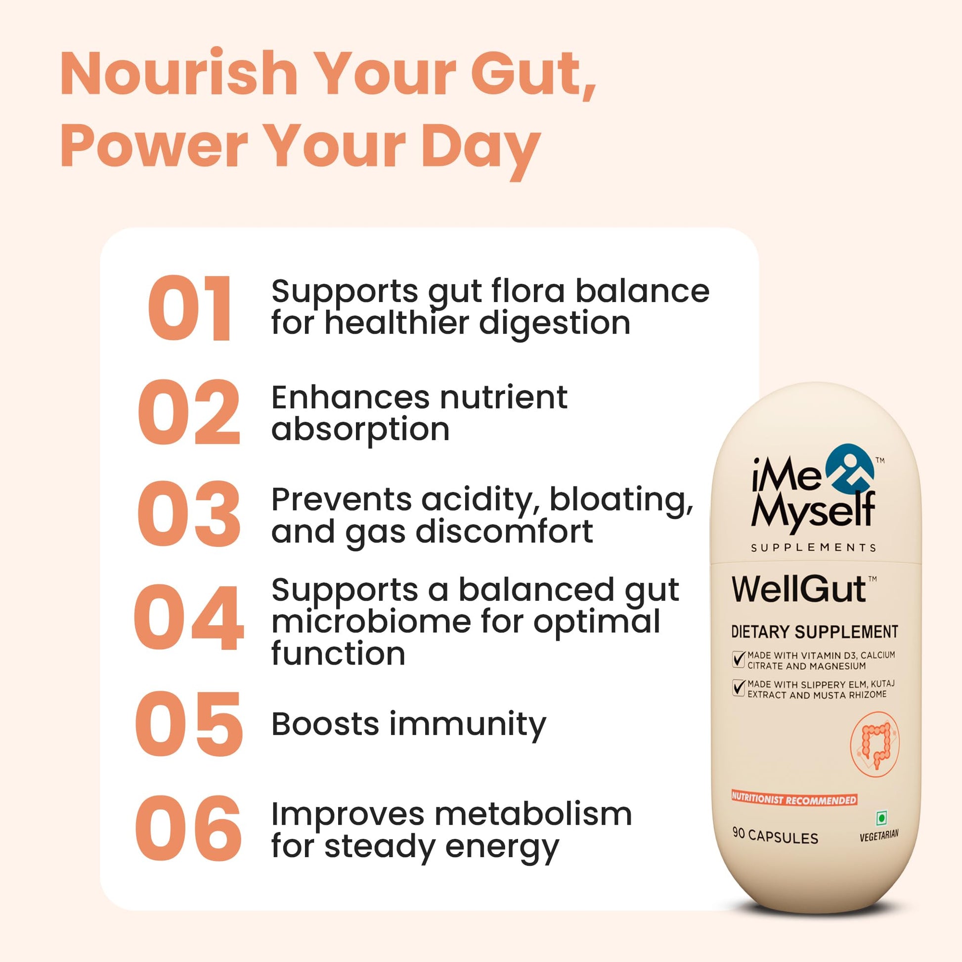 iMeMyself WellGut Daily Herbal Supplement | Traditional Herbs with Minerals & Probiotics 90 Vegan Capsules iMeMyself buy supplements canada
