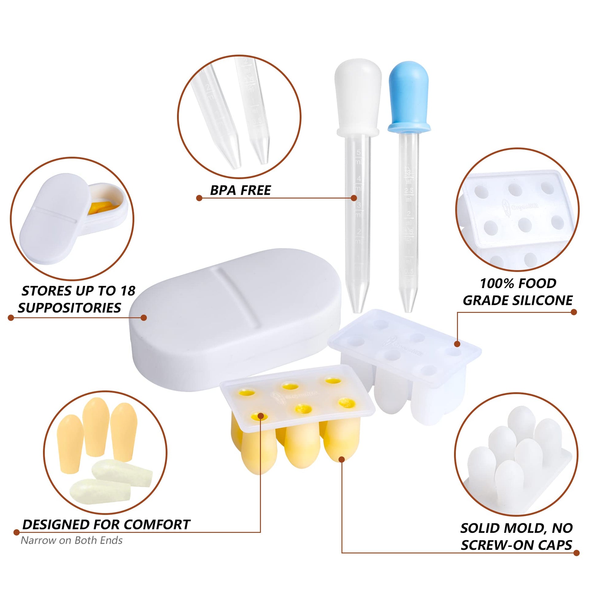 OrganiKit's Reusable Suppository Mold Kit - Eco-Friendly, 2ML, Silicone, Suppository Molds OrganiKit buy supplements canada
