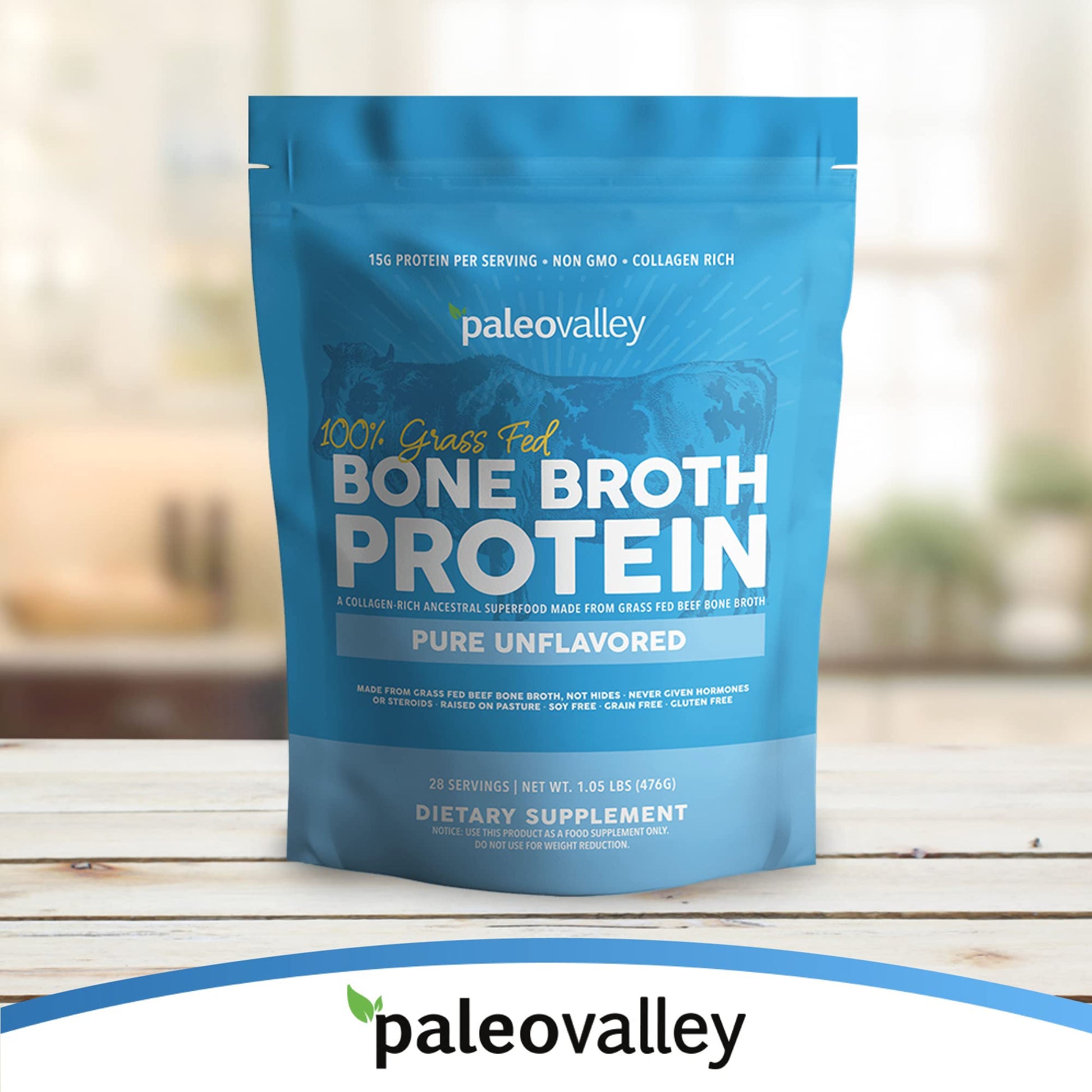 Paleovalley 100% Grass Fed Beef Bone Broth Protein Powder - Rich in Collagen Peptides Paleovalley buy supplements canada