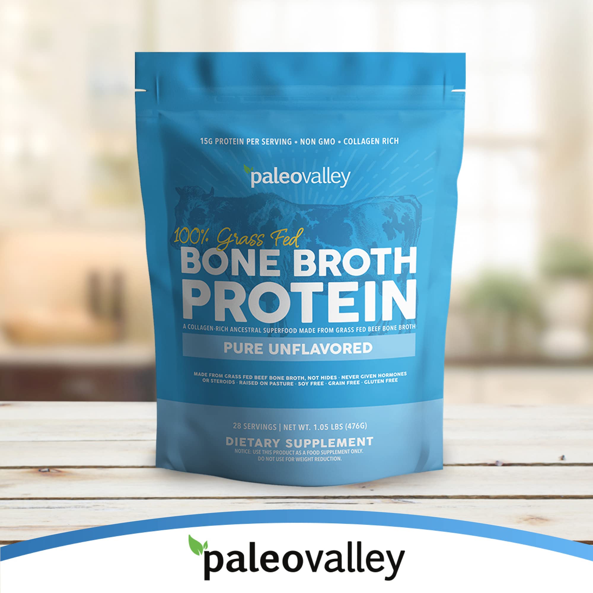 Paleovalley 100% Grass Fed Beef Bone Broth Protein Powder - Rich in Collagen Peptides Paleovalley buy supplements canada