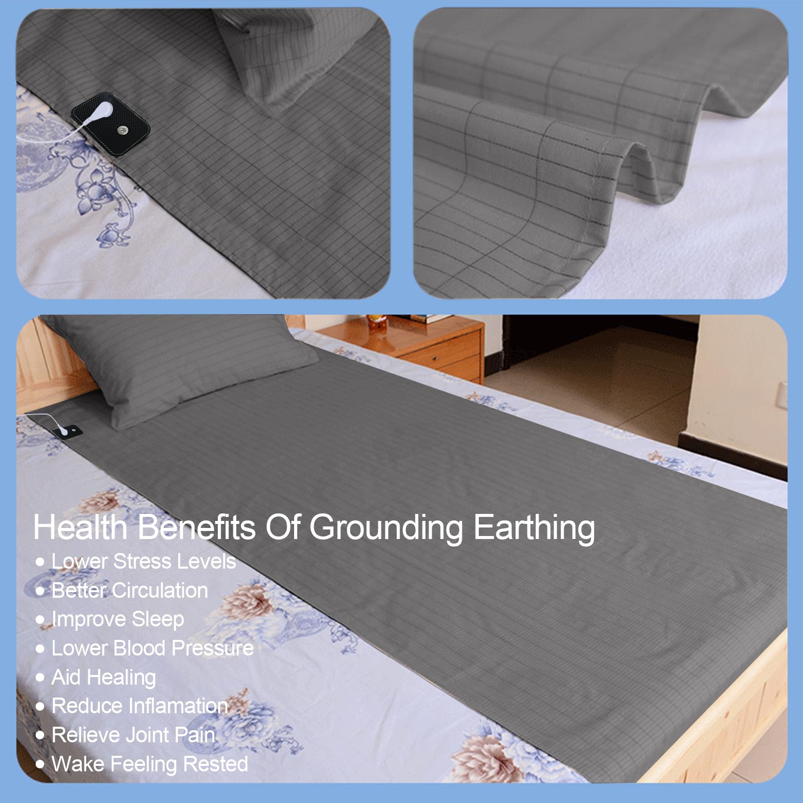 Grounding Mat for Bed, Grounding Sheets Blanket with Grounding Cord, Earthing Mat Grounding Pad Reaeng buy supplements canada