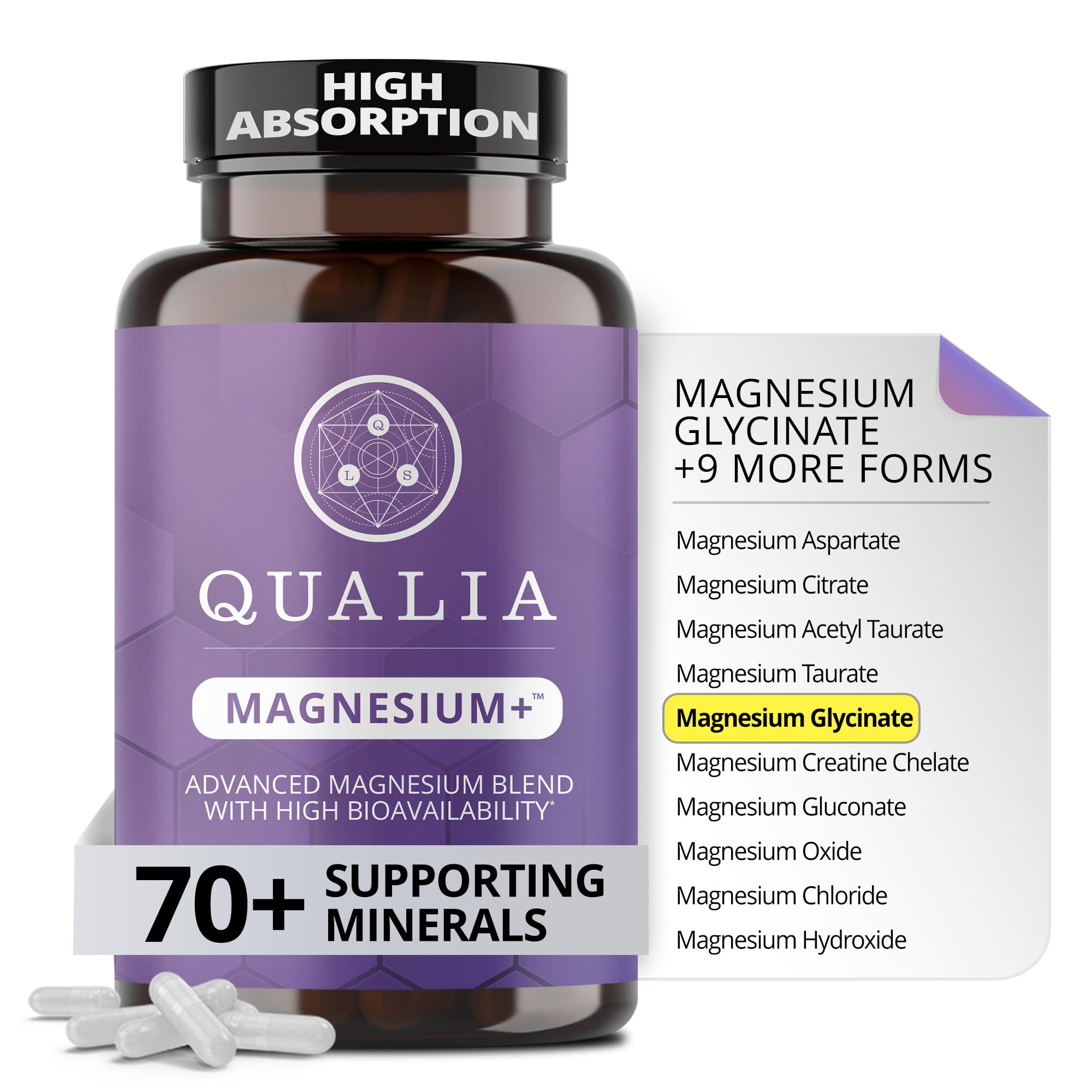Qualia Magnesium Supplement | 10 Bioavailable Forms, Including Magnesium Glycinate, with 70+ Supporting Minerals, +7 Amino Acids | Doctor-Formulated to Support Sleep, Stress Relief, Heart, Relaxation QUALIA LIFE SCIENCES buy supplements canada