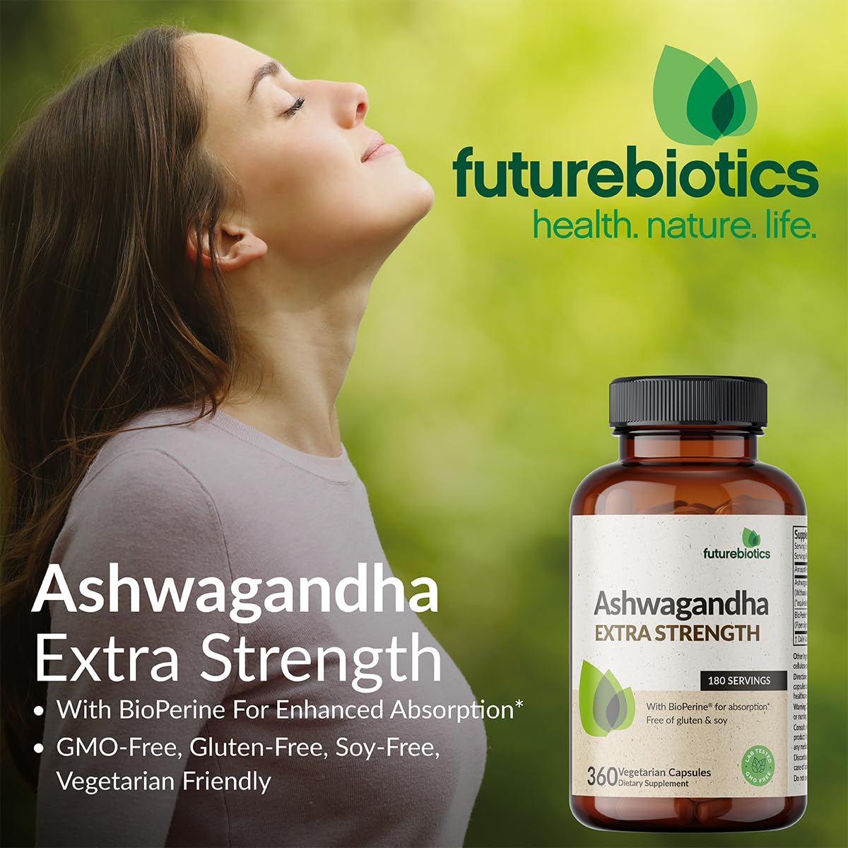 Futurebiotics Ashwagandha Extra Strength Stress & Mood Support with BioPerine - Non GMO Formula, 100 Vegetarian Capsules Futurebiotics buy supplements canada