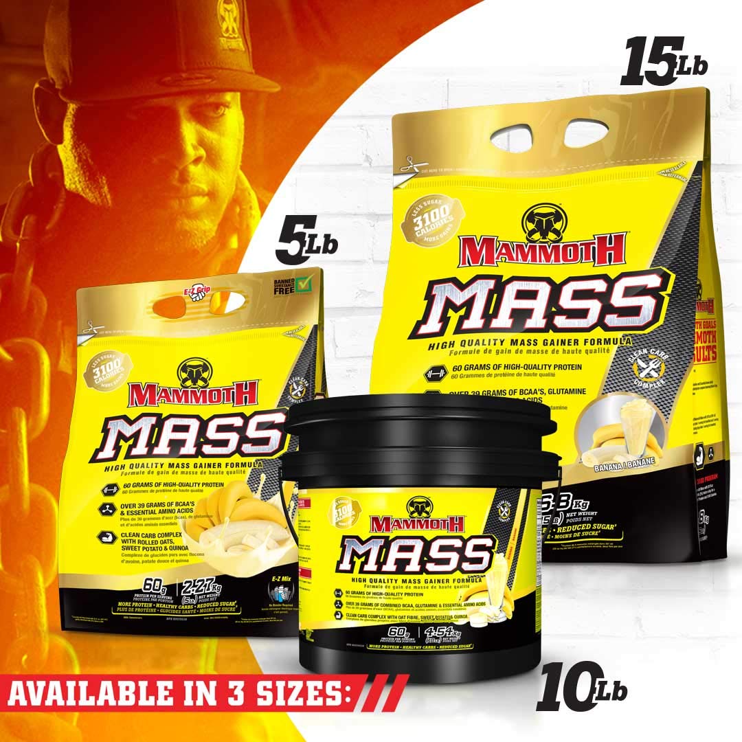 Interactive Nutrition Mammoth Mass Supplement, 5 lbs, Banana, 2.2kg Banana Mammoth buy supplements canada