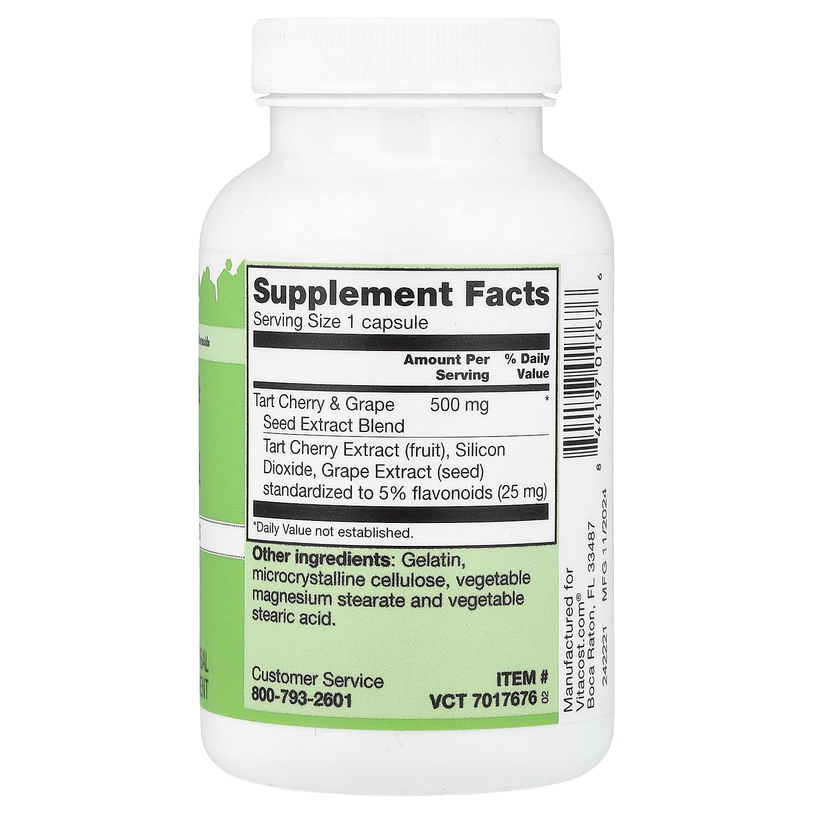 Vitacost Tart Cherry & Grape Seed Extract Blend - Standardized -- 120 Capsules Vitacost Brand buy supplements canada