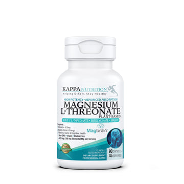 Kappa Nutrition Powered by Magbrain™ Magnesium L-Threonate Plant-Based, 90 Vegan Capsules, 420mg Elemental Magnesium (3 Capsules) from 2,253mg, Brain, Sleep & Muscle Support. KAPPA NUTRITION buy supplements canada