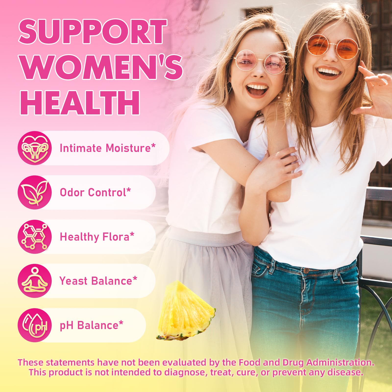 MEENCCD Her Juicy Feminine Probiotics Gummies with Slippery Elm & Lactobacillus Blend, Supports pH Balance & Immune Function, Promotes Vaginal Wellness, Pineapple Flavor, 60 Count MEENCCD buy supplements canada