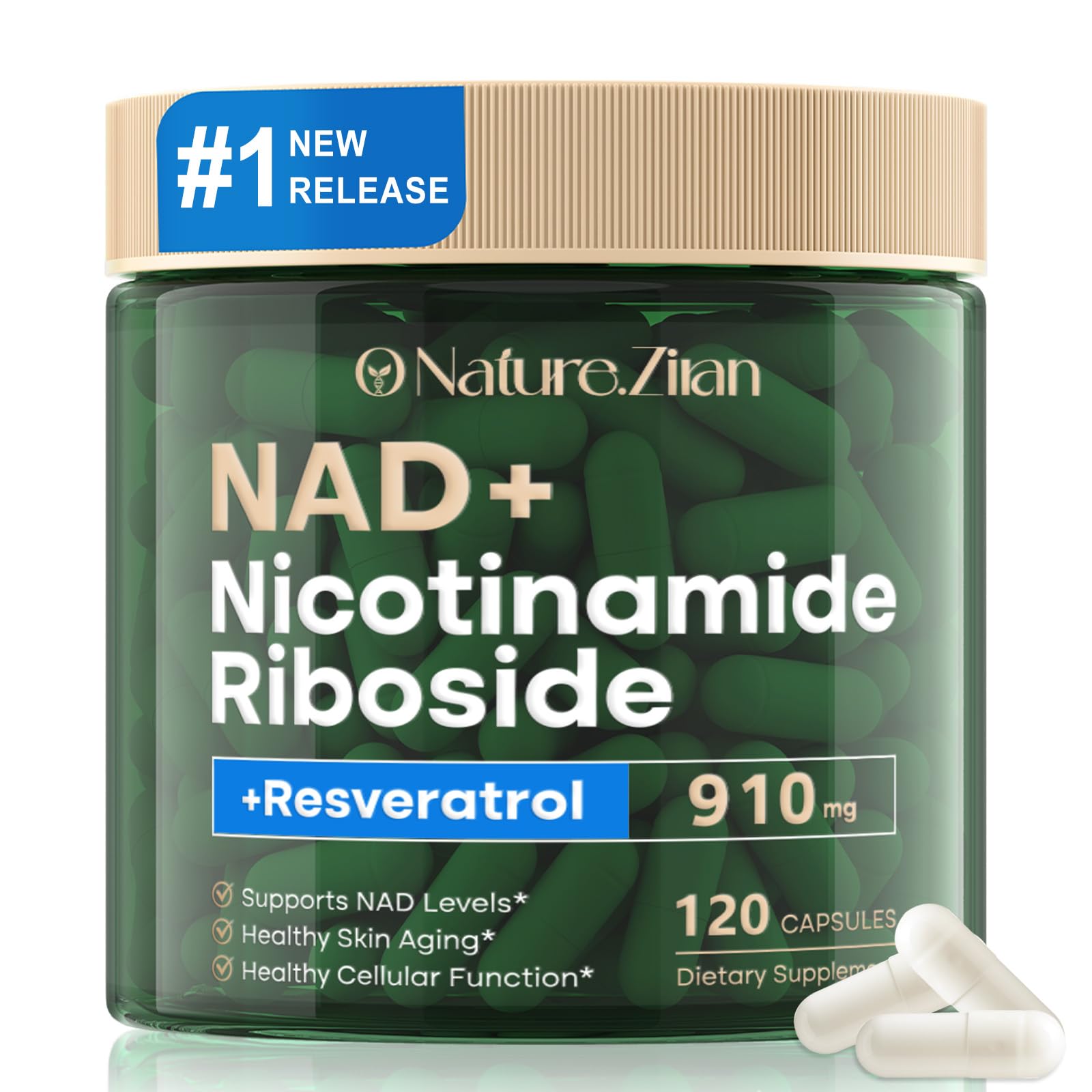 O NATURE . ZIRAN NAD Supplement - NAD+ Nicotinamide Riboside 910 Mg Supplement for Women & Men, Liposomal Nicotinamide Riboside with Resveratrol, for Focus, Boost - 120 Capsules O NATURE . ZIRAN buy supplements canada