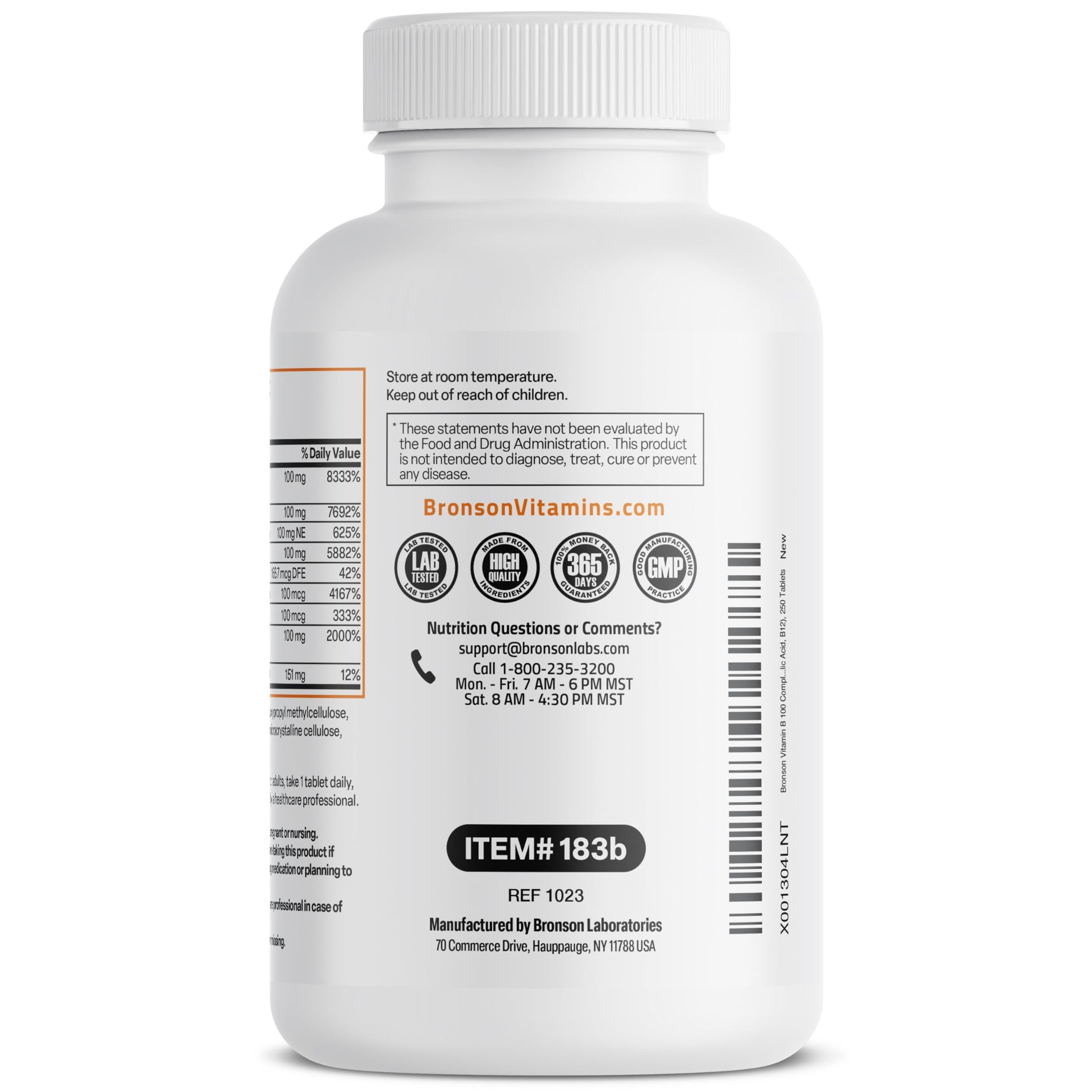 Bronson Super B 100 Vitamin B Complex Sustained Release Contains All B Vitamins Bronson buy supplements canada