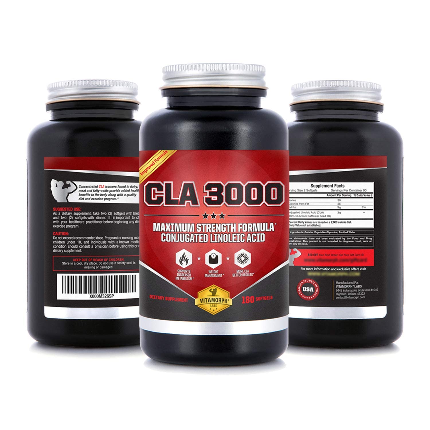 Vitamorph Labs CLA 3000 - CLA Safflower Oil for Metabolism and Weight Loss Management Vitamorph buy supplements canada