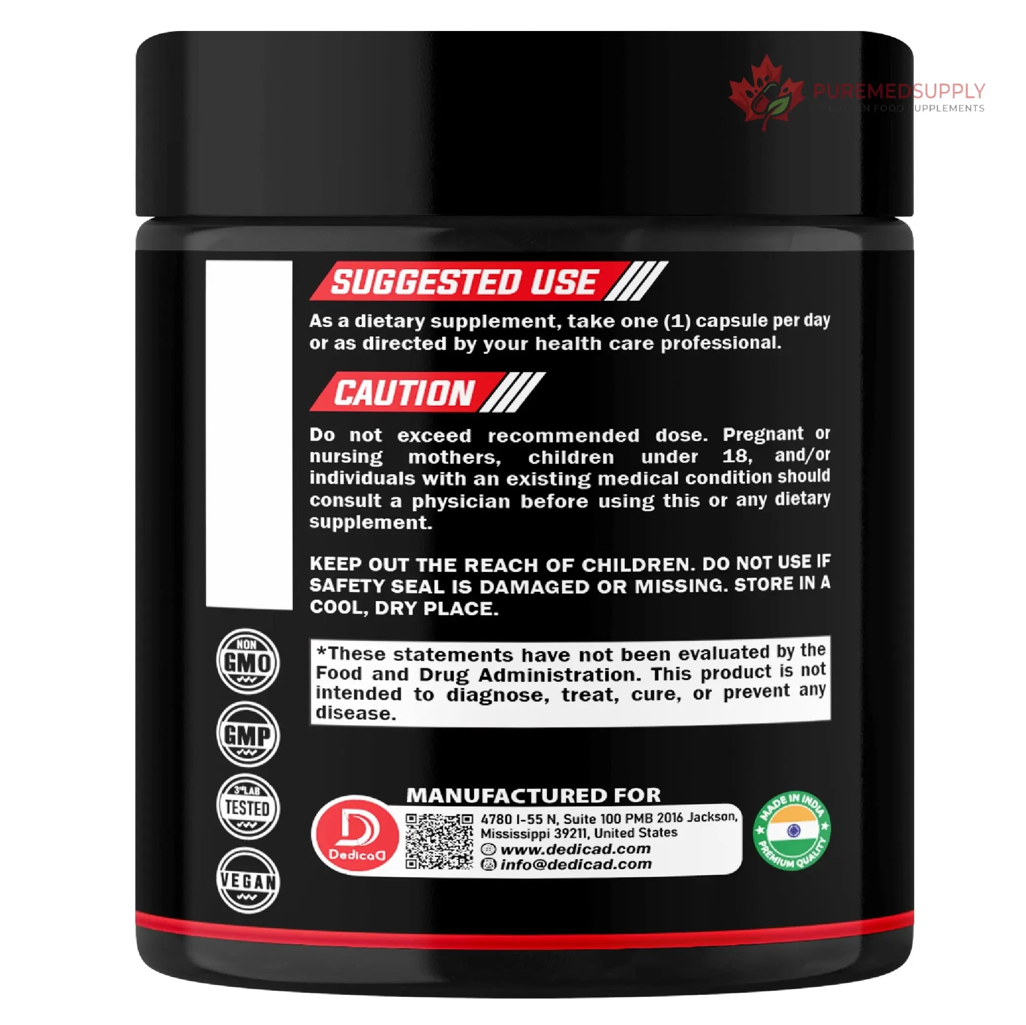 DEDICAD 11in1 NAD Supplement with Nicotinamide Riboside, Quercetin, Resveratrol and 8 More - 2 Month Supply DEDICAD buy supplements canada