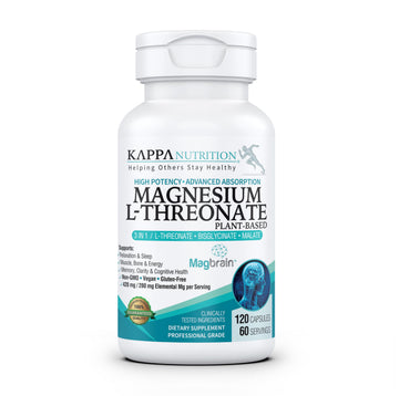Kappa Nutrition Powered by Magbrain™ Magnesium L-Threonate Plant-Based, 420mg Elemental Magnesium (3 Capsules) from 2,253mg, 120 Vegan Capsules, Brain, Sleep & Muscle Support. KAPPA NUTRITION buy supplements canada