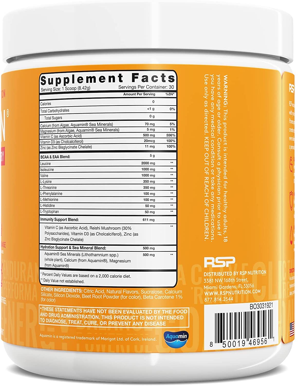 RSP AminoLean Recovery - Post Workout BCAAs Amino Acids Supplement + Electrolytes RSP NUTRITION buy supplements canada
