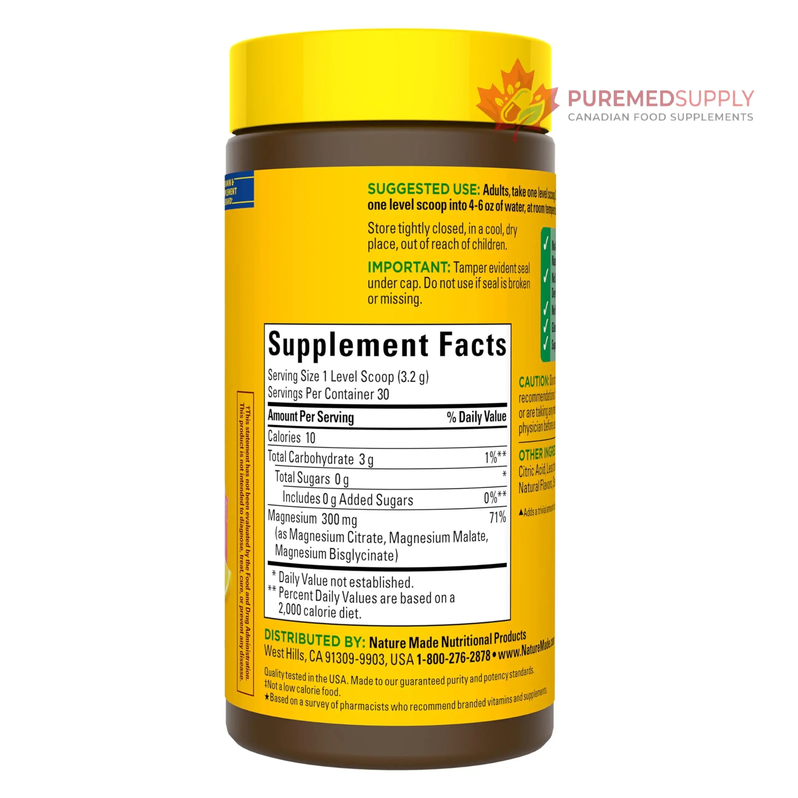 Nature Made High Absorption Magnesium Complex Drink Mix Powder, Magnesium Citrate, Glycinate & Malate 3-in-1 Blend, Pink Lemonade Flavor, 96 g, 30 Day Supply Nature Made buy supplements canada