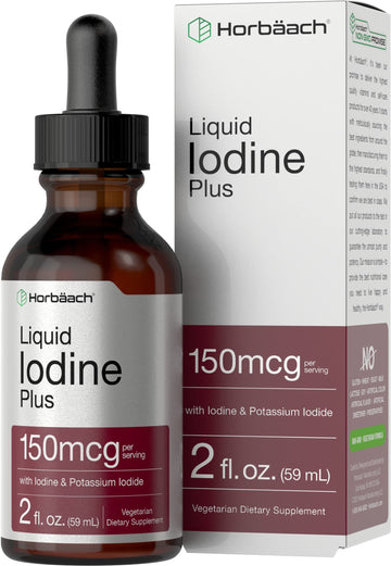 Liquid Iodine Solution Drops | 2 fl oz | 150 mcg | Iodine & Potassium Iodide Supplement Horbäach buy supplements canada