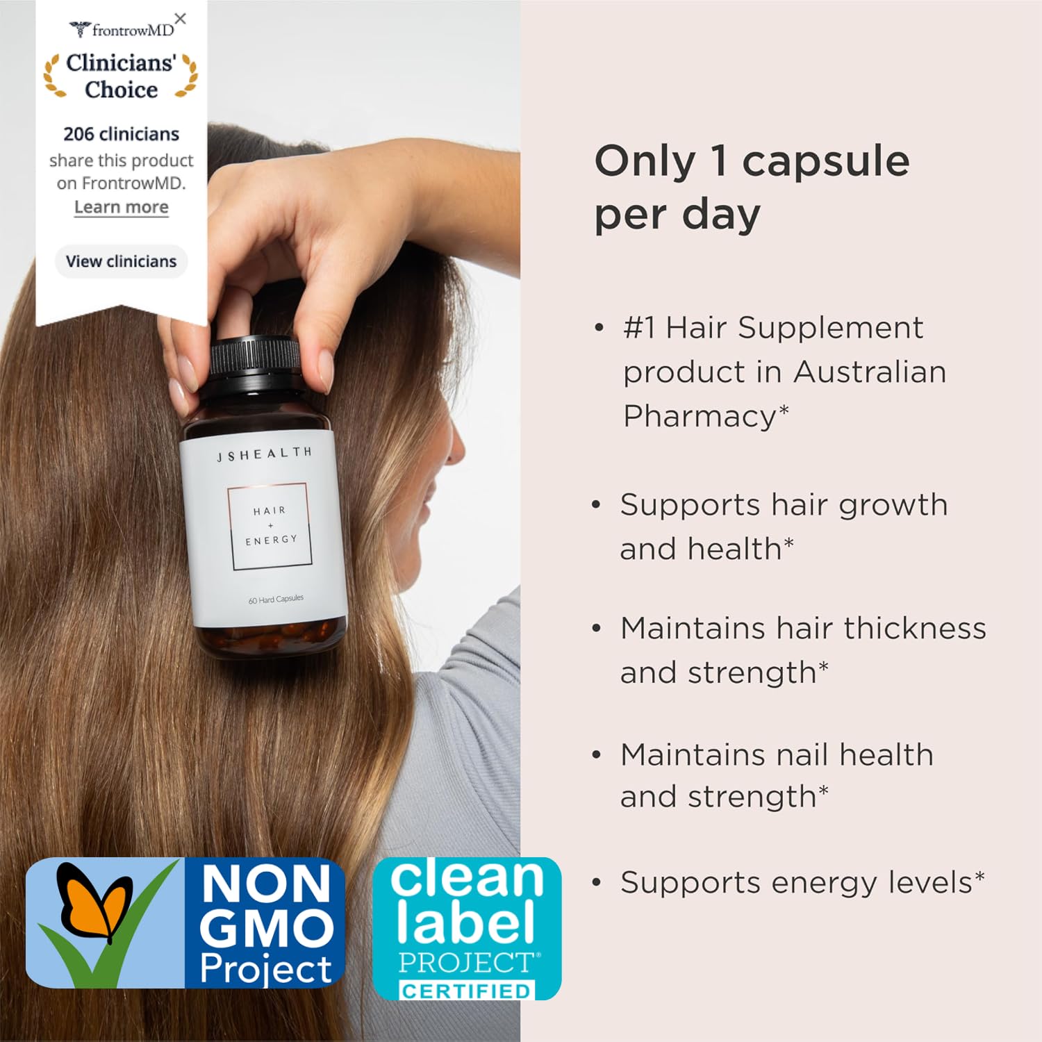 JSHealth Hair Growth Vitamins for Women. Hair + Energy with Kelp Iodine and Zinc. Supports Thickness, Strength, Energy. Nutritionist-Formulated (60 Capsules) JSHealth buy supplements canada