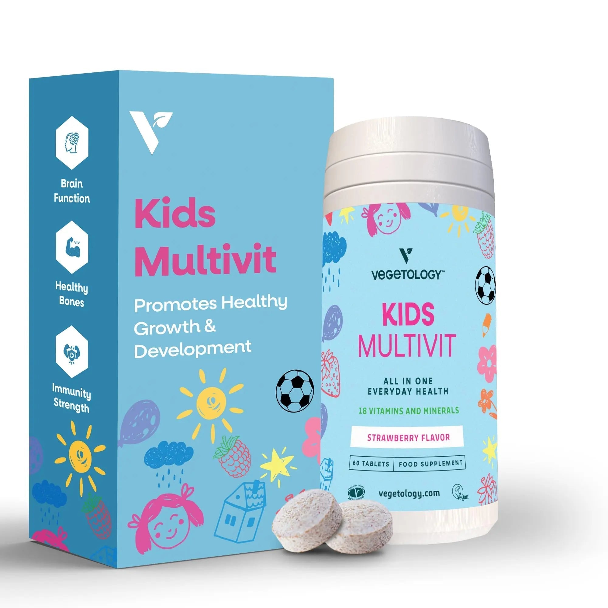 VEGETOLOGY Kids MultiVitamin Supplement, Vegan Chewable Multivitamin for Immune Support, Energy, & Growth, 18 Essential Vitamins & Minerals VEGETOLOGY buy supplements canada