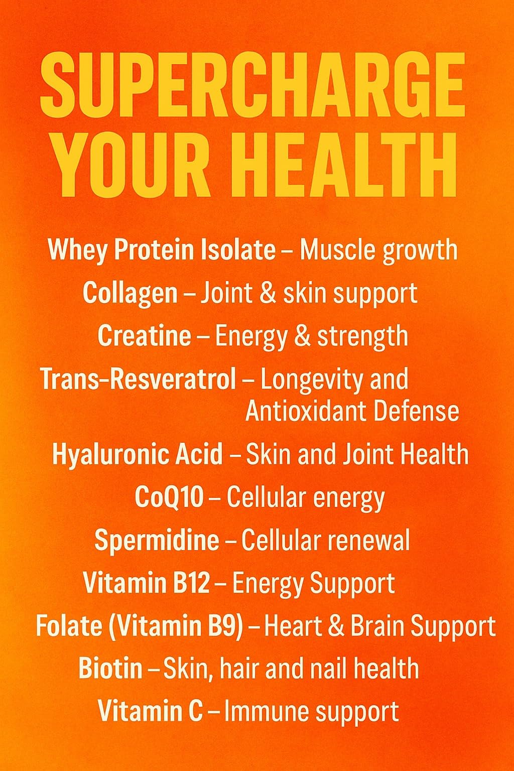 Vital Nutrition and Health All-in-One Powder: Protein, Collagen, Creatine, Resveratrol, Spermidine, Hyaluronic Acid, CoQ10 + Key Vitamins Vital Nutrition and Health buy supplements canada