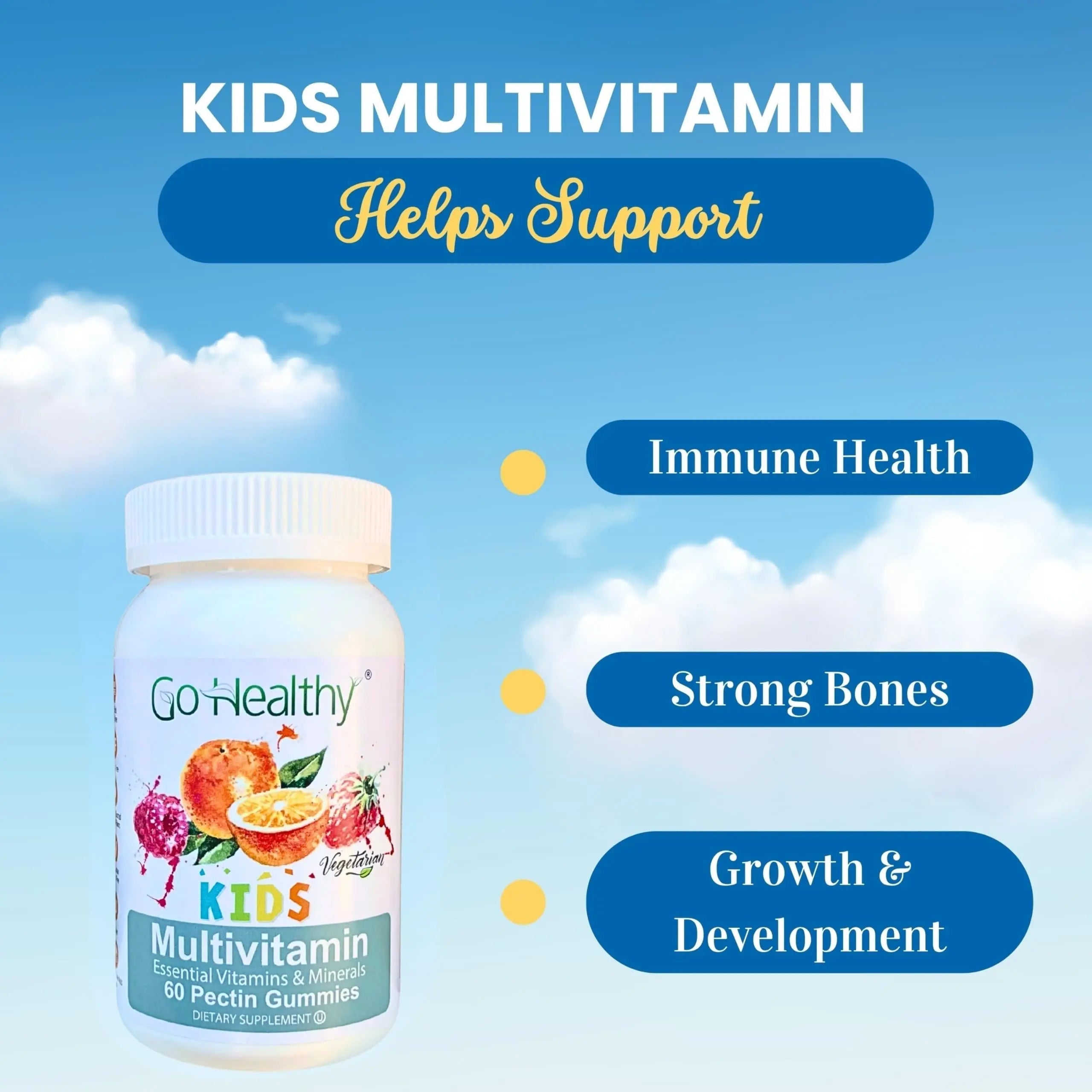Go Healthy Kids Multivitamin Gummies, Immune Support, Kids Vitamin Gummies, Kosher Kid Vitamin, Halal Go Healthy Natural buy supplements canada