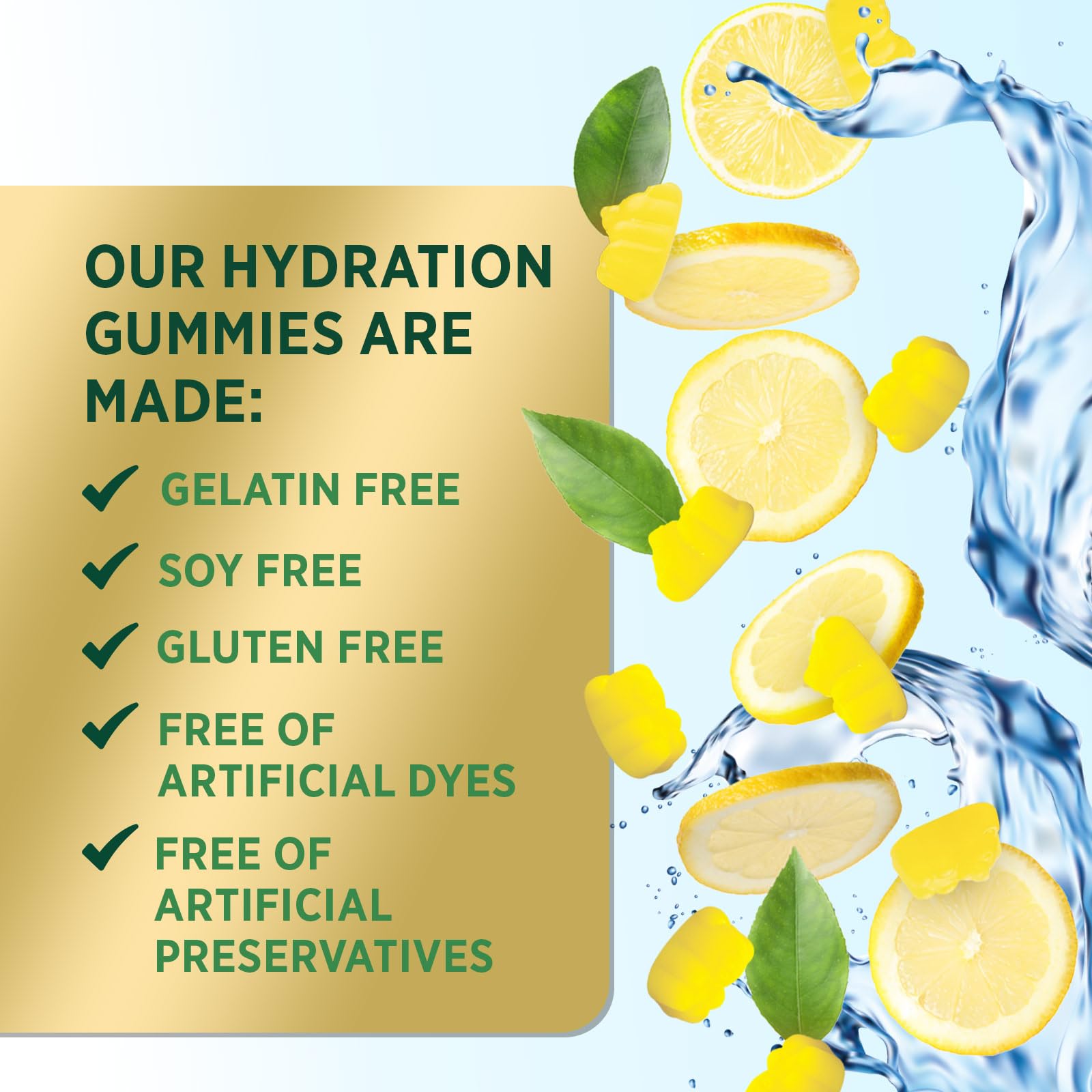 Hydration Electrolyte Gummies - Daily Liquid Replenisher Gummy - Electrolyte Multiplier with Minerals, Potassium & Real Salt - Vegan, Non-GMO - Tasty Lemon Flavor Hydration Electrolytes - 60 Gummies Nature's Peak buy supplements canada