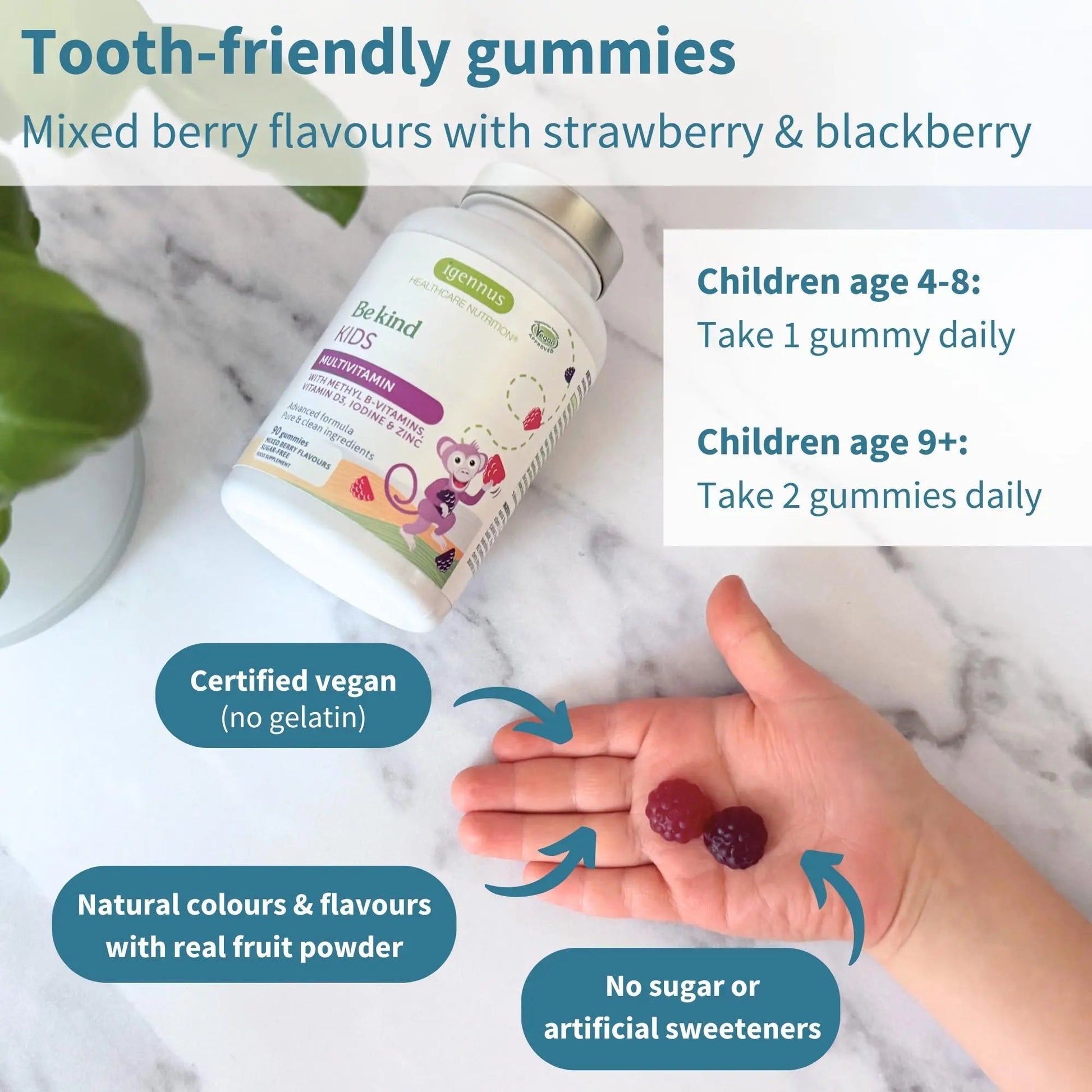 Igennus Methylated Kids Multivitamin Gummy, MTHFR, No Artificial Sweeteners or Flavors, Sugar Free, Age 4+, 90 Natural Berry Flavor Gummies Igennus Healthcare Nutrition buy supplements canada