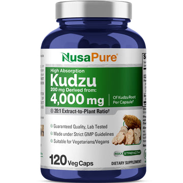 NusaPure Kudzu Root 20:1 Extract, 200 mg Equivalent to 4,000mg - 120 Veggie Capsules (Non-GMO, Vegan, Bioperine) NusaPure buy supplements canada