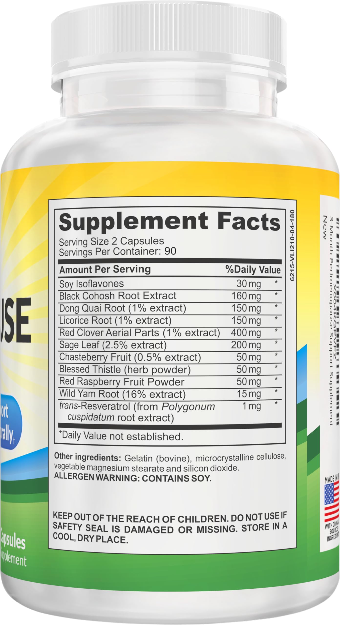 Perimenopause Support (3-Month) Supplement Blend | Women's Health & Hormone Support with 11 Herbs & Extracts | Female Hormonal Balance Supplements | 90-Day Bulk Supply | 180 Capsules Elevate Recovery Supplements buy supplements canada