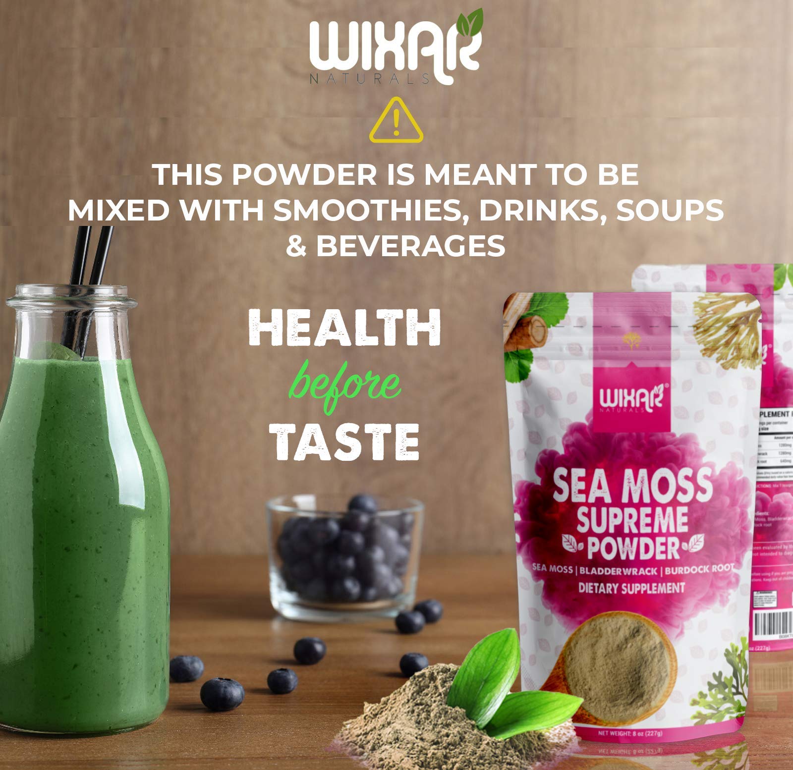 Wixar Wildcrafted Sea Moss Powder – (8 Ounces) – Natural Irish Sea Moss and Bladderwra WIXAR NATURALS buy supplements canada