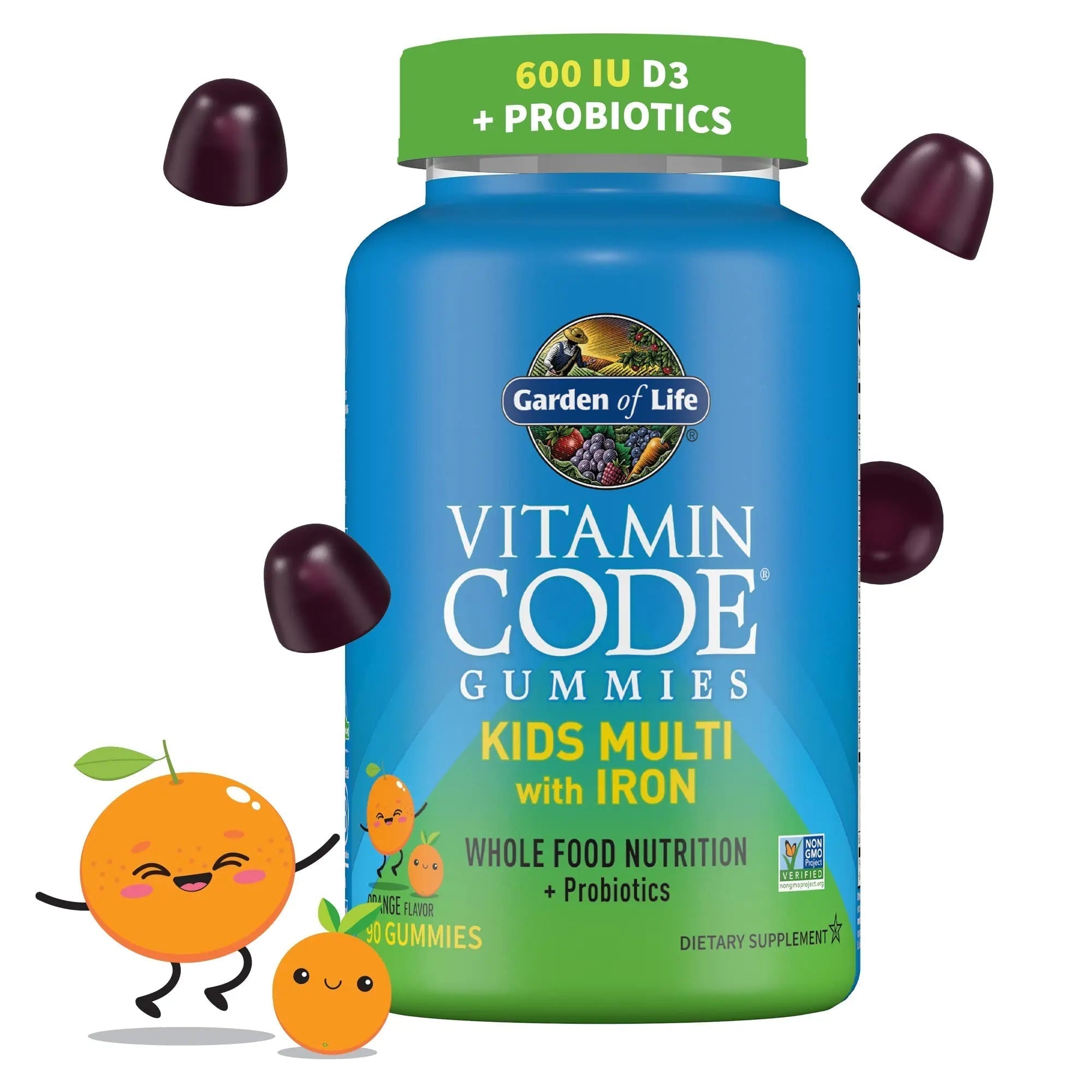 Kids Multivitamin Gummy with Iron + Probiotics for Immune Health & Digestion: Vitamins D, C, E, B, Zinc for Energy & Development, Vitamin Code Garden of Life buy supplements canada