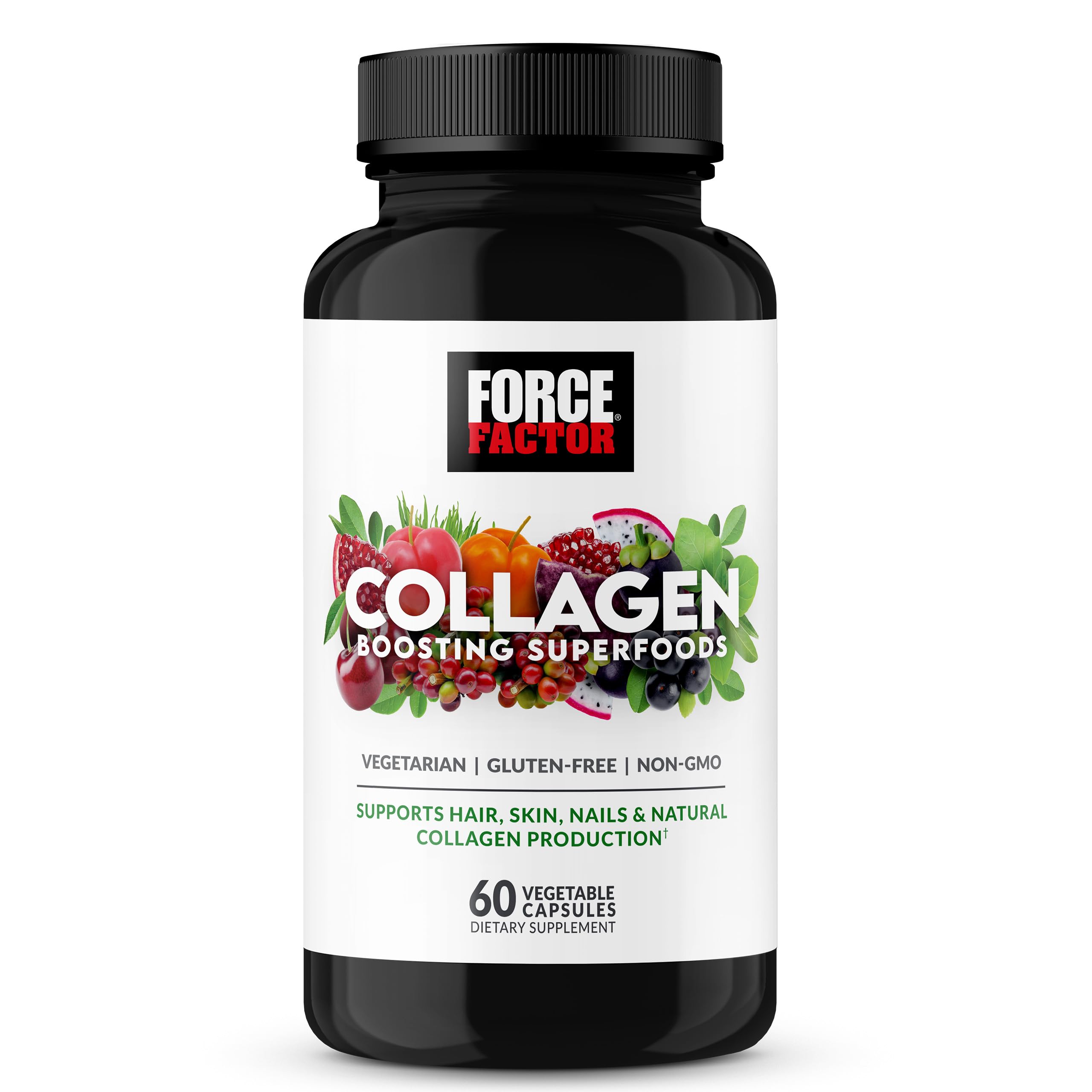 Force Factor Collagen Boosting Superfoods, Vegan Collagen Booster with Hyaluronic Acid, Biotin, Bamboo, Amino Acids & Vitamins for Hair, Skin, and Nails, Strengthener and Skin Supplement, 60 Capsules Force Factor buy supplements canada