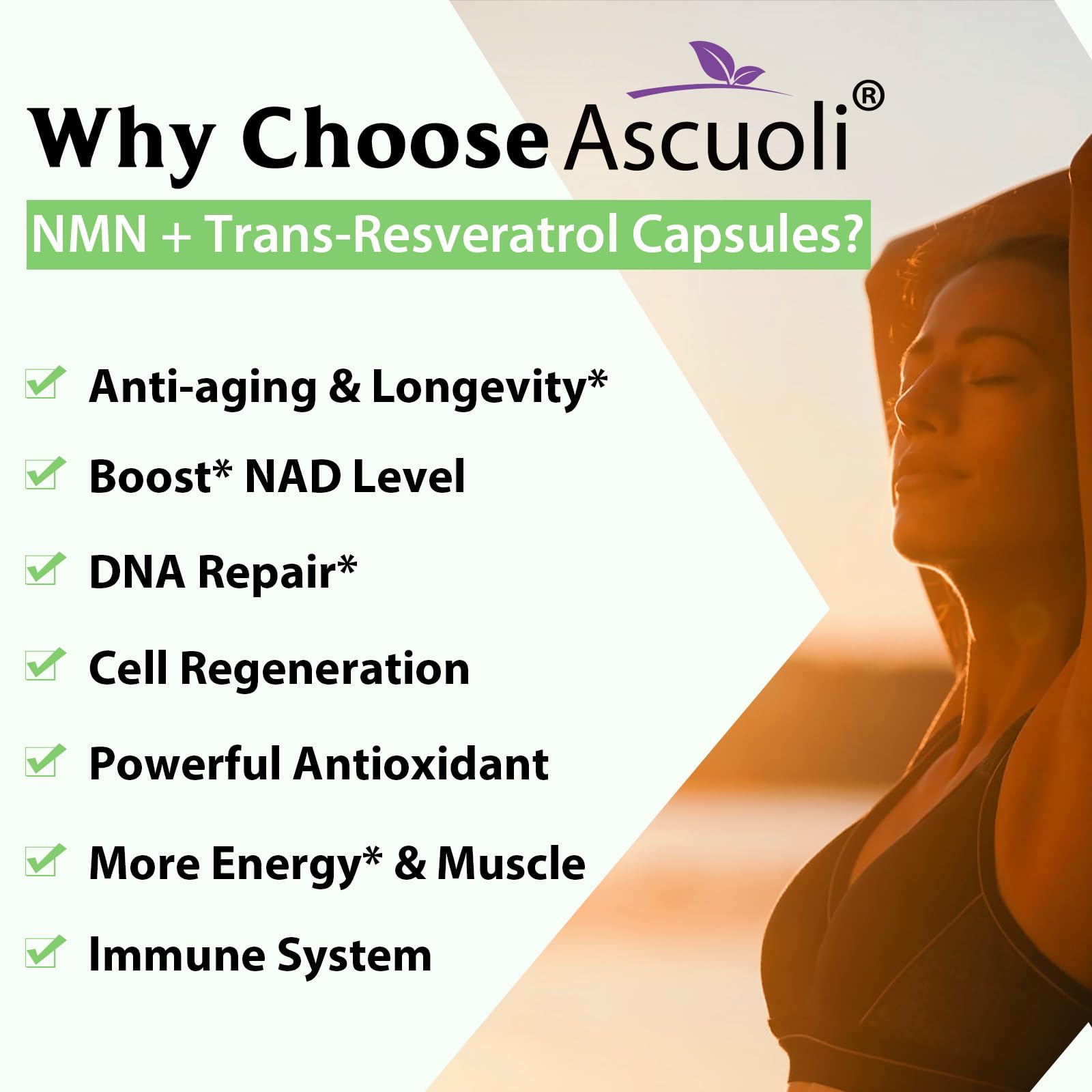 99% Ultra Purity NMN 500mg + Trans-Resveratrol 600mg, 1150mg NMN Resveratrol Supplement, 3-in-1 Advanced Formula for Boost* NAD, Cell, Immune, Energy & Muscle, Healthy Aging, Stabilized Form - 60 Caps Ascuoli buy supplements canada