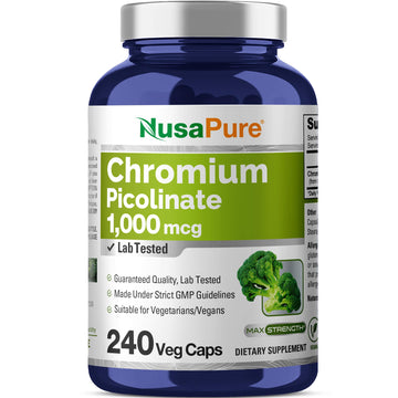 NusaPure Chromium Picolinate 1000mcg 240 Veggie Capsules (Non-GMO, Vegan) NusaPure buy supplements canada