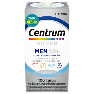 Centrum Silver Multivitamin for Men 50 Plus, Multimineral Supplement, Vitamin D3, B-Vitamins and Zinc, Gluten Free, Non-GMO Ingredients, Supports Memory Centrum buy supplements canada