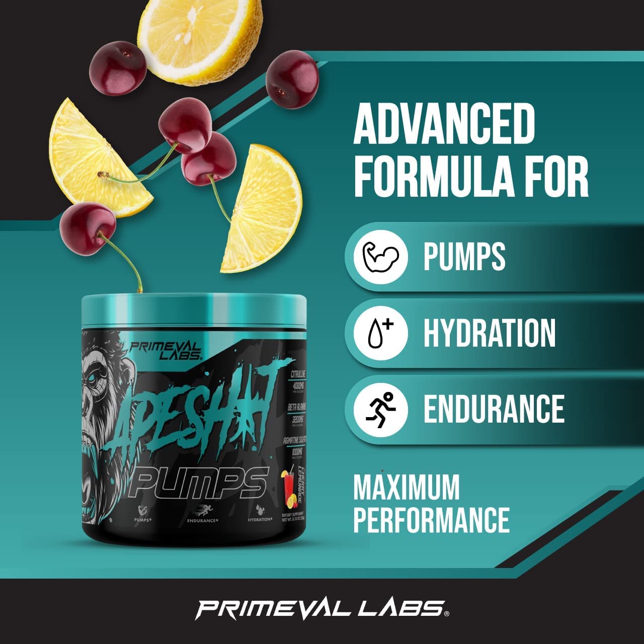 Primeval Labs Ape Pumps Natural Pre Workout Powder | Caffeine Free Preworkout Primeval Labs buy supplements canada