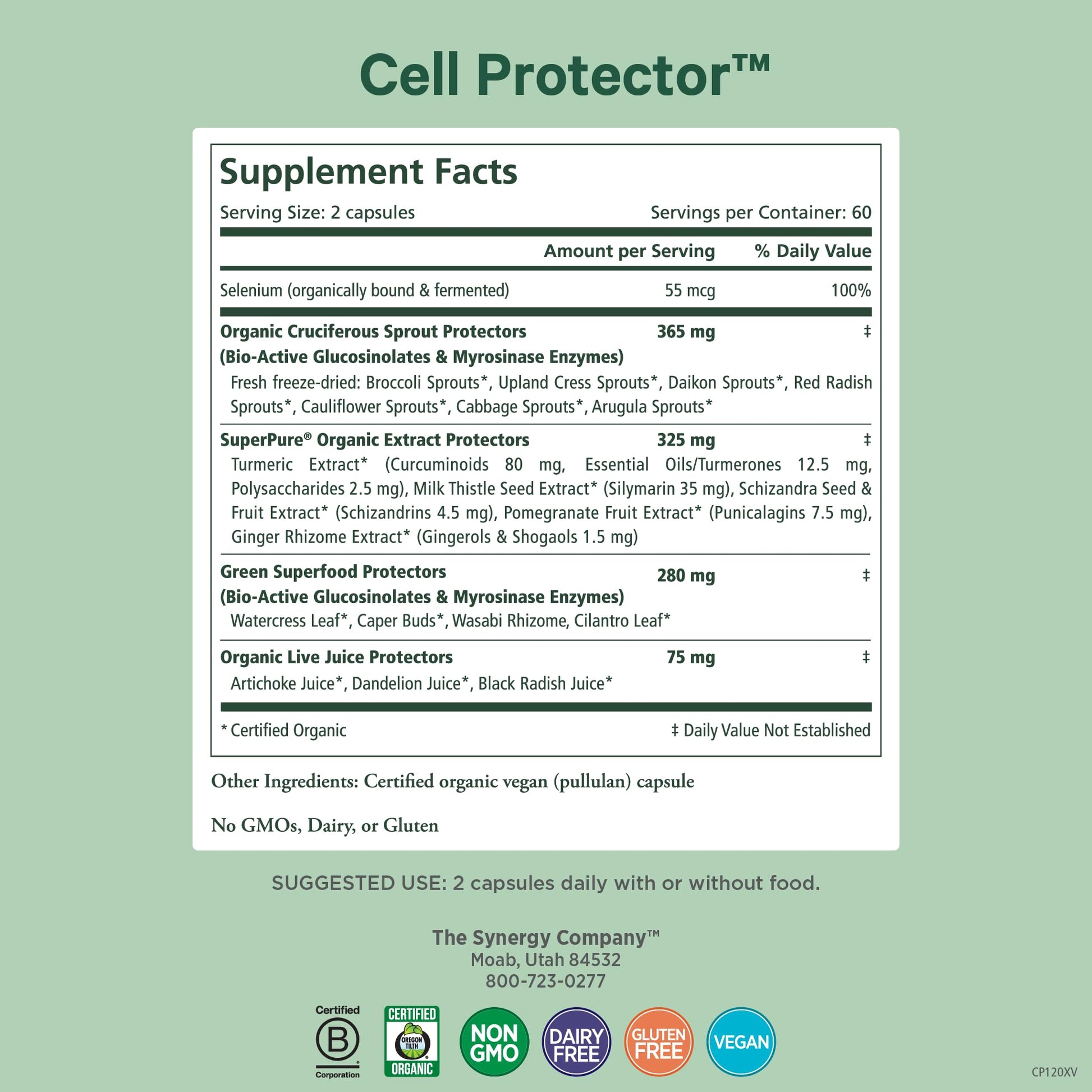 PURE SYNERGY Cell Protector | Cellular Health Supplement | Cell and Immune Support with Selenium and Organic Cruciferous Vegetables | for Healthy Aging & Detoxification (120 Capsules) PURE SYNERGY buy supplements canada