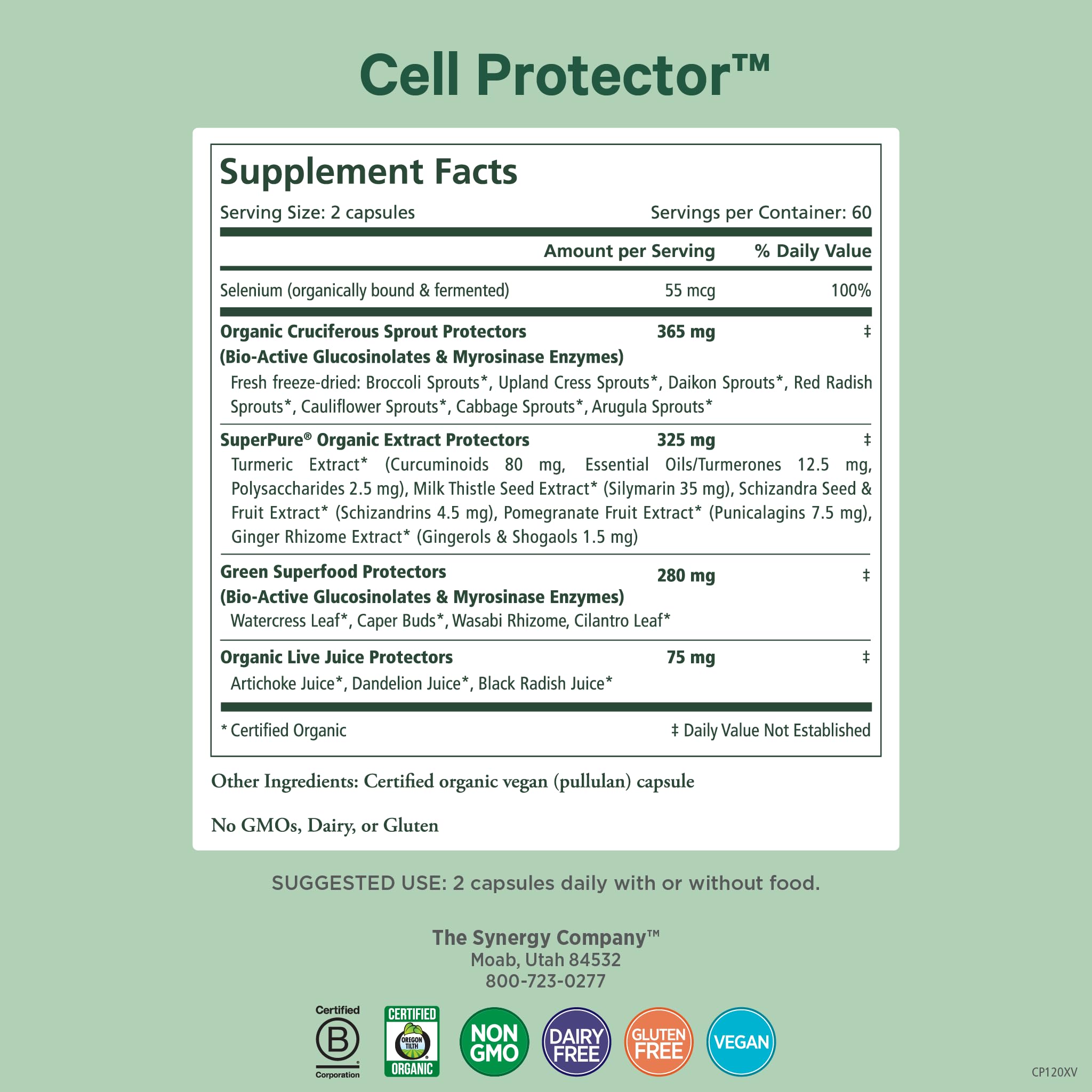 PURE SYNERGY Cell Protector | Cellular Health Supplement | Cell and Immune Support with Selenium and Organic Cruciferous Vegetables | for Healthy Aging & Detoxification (120 Capsules) PURE SYNERGY buy supplements canada