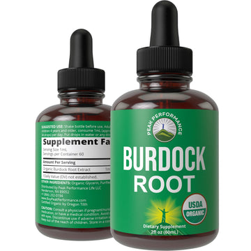 Peak Performance USDA Organic Burdock Root Liquid Drops Supplement. Vegan Extract Tincture for Women and Men. Organic Burdock Root Oil Herb. Zero Sugar, Gluten Free Supplements Peak Performance buy supplements canada