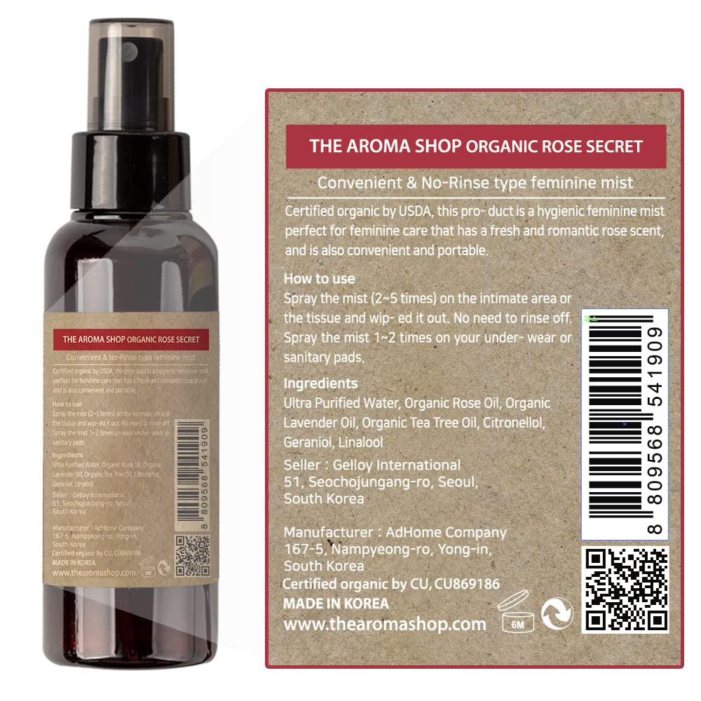 [USDA] TheAromaShop Organic Rose Secret- Natural feminine Spray,Intimate Care The Aroma Shop buy supplements canada