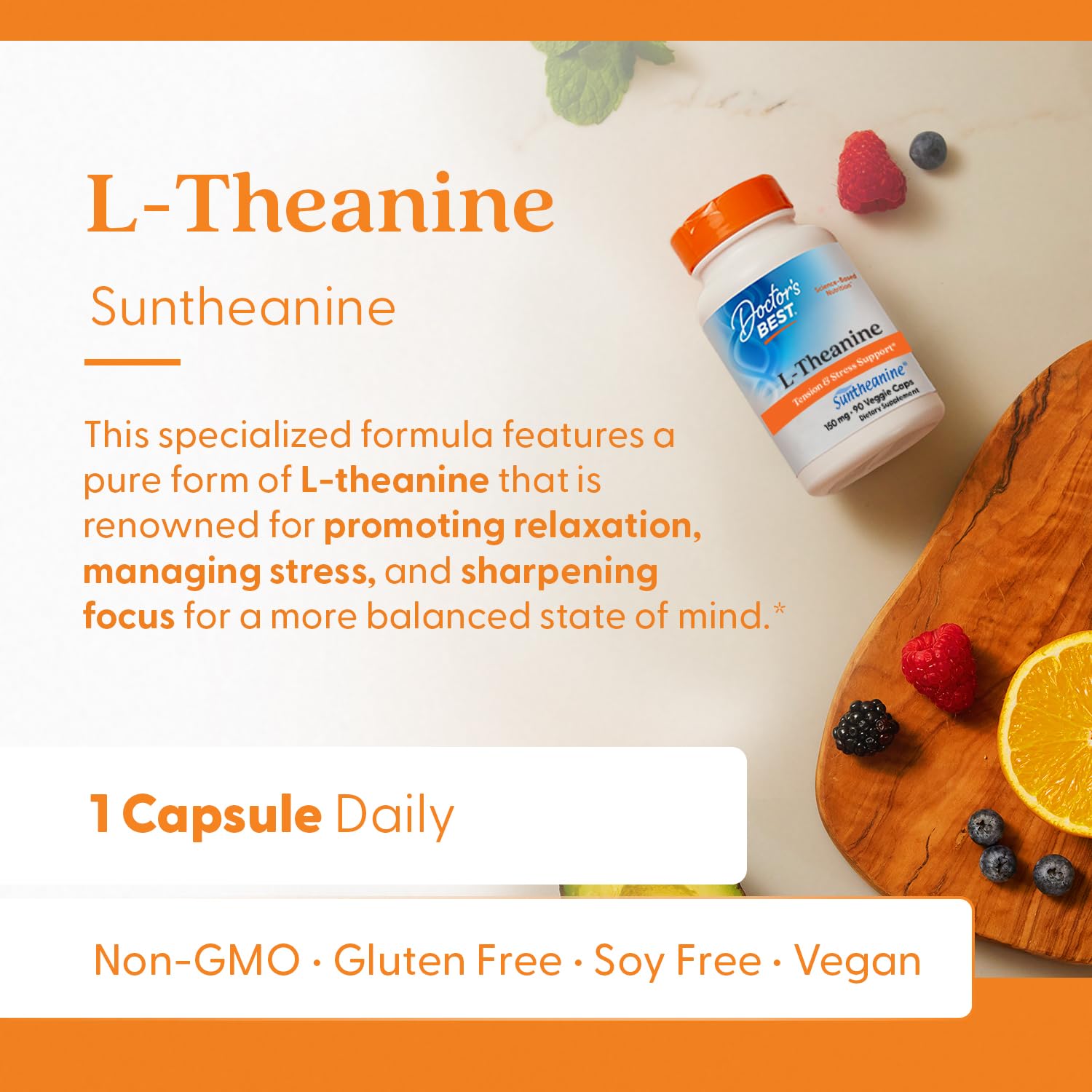 Doctor's Best L-Theanine Contains Suntheanine, Helps Reduce Stress & Sleep, Non-GMO, Gluten Free, Vegan, 150 mg (DRB-00197), 90 Count Doctor's BEST buy supplements canada