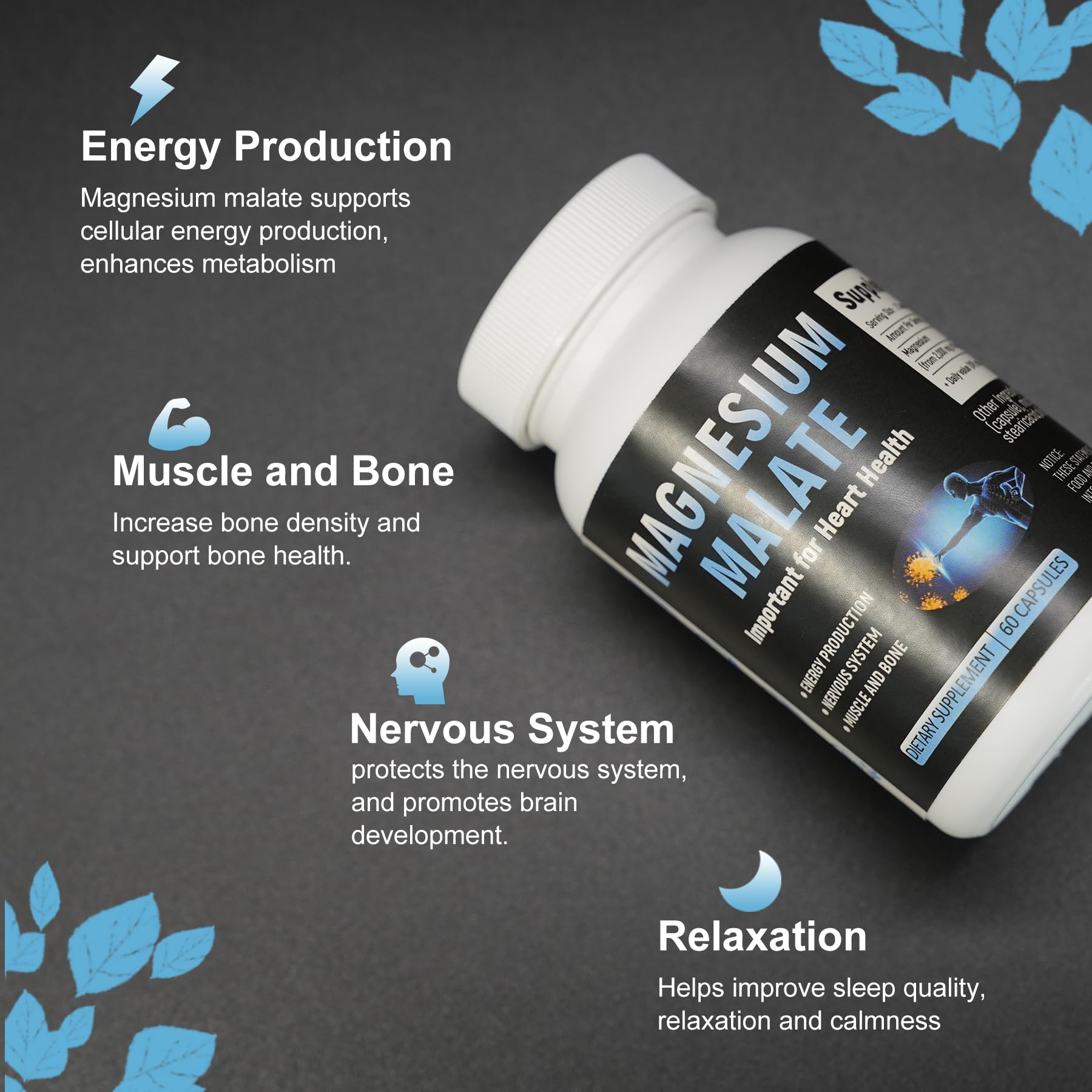 Laicuherb Magnesium Capsules for Bone and Muscle Health, 500 mg Magnesium Supplement, 60 Count, Vegetarian Capsules Laicuherb buy supplements canada
